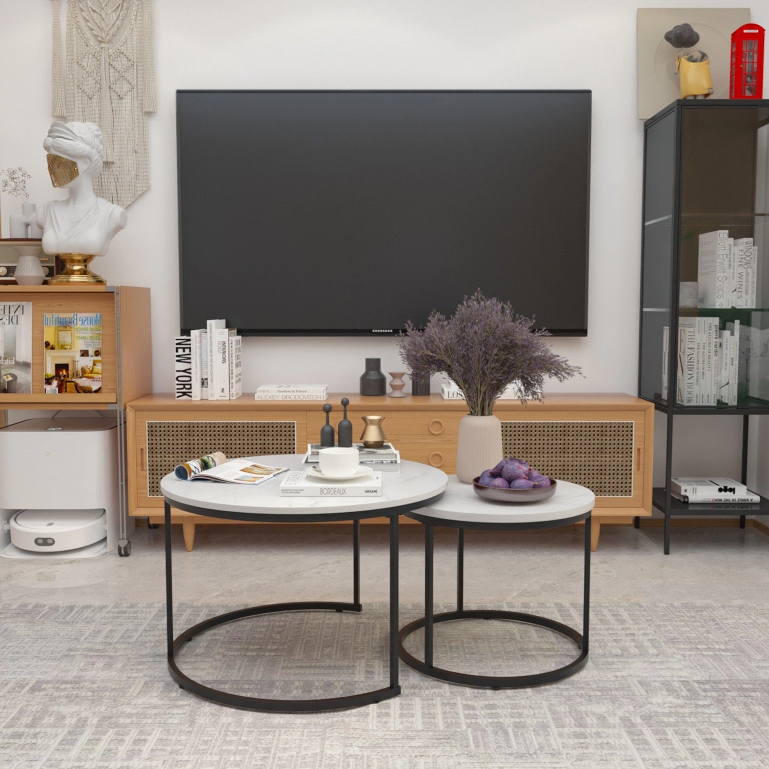 GBruno 2-Piece Nesting Coffee Table Set Round