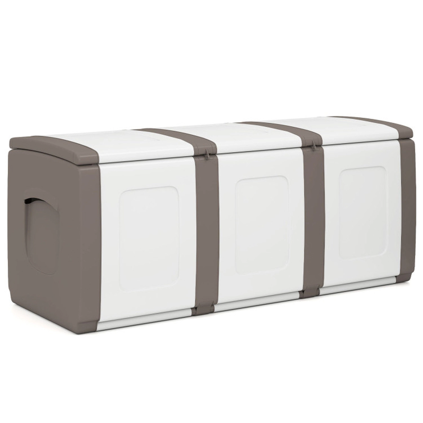 SUGIFT 80-Gal 90-lb Capacity Lockable Waterproof PP Deck Box Outdoor Patio Storage Container with Lid