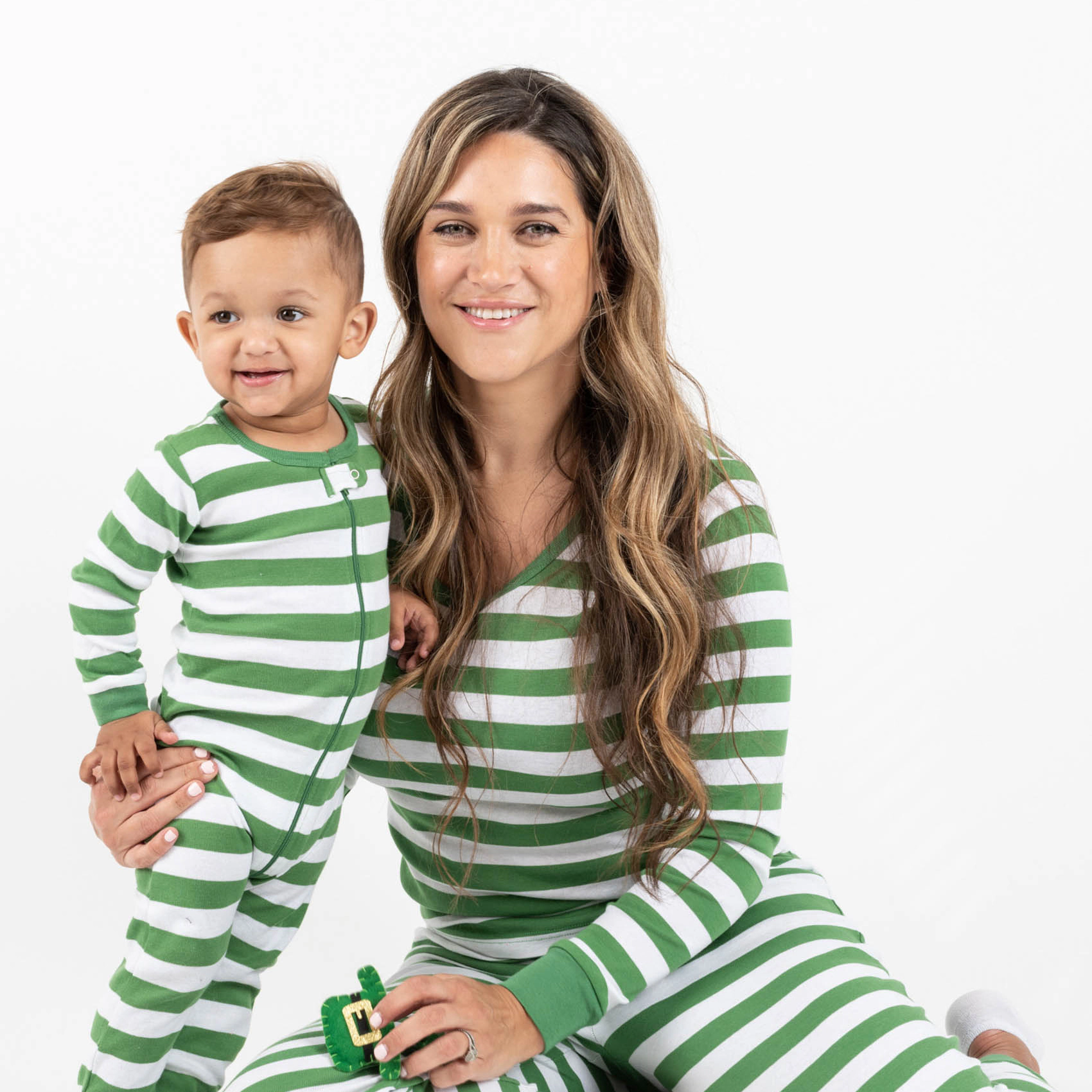 Leveret Womens 2-Piece Christmas Striped Cotton Snug Fit Pajama Set