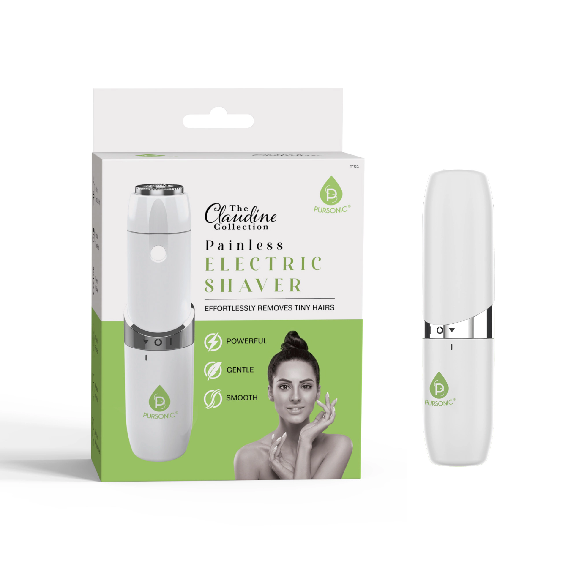 Pursonic Women's Painless Electric Facial Hair Remover Shaver Claudine Collection