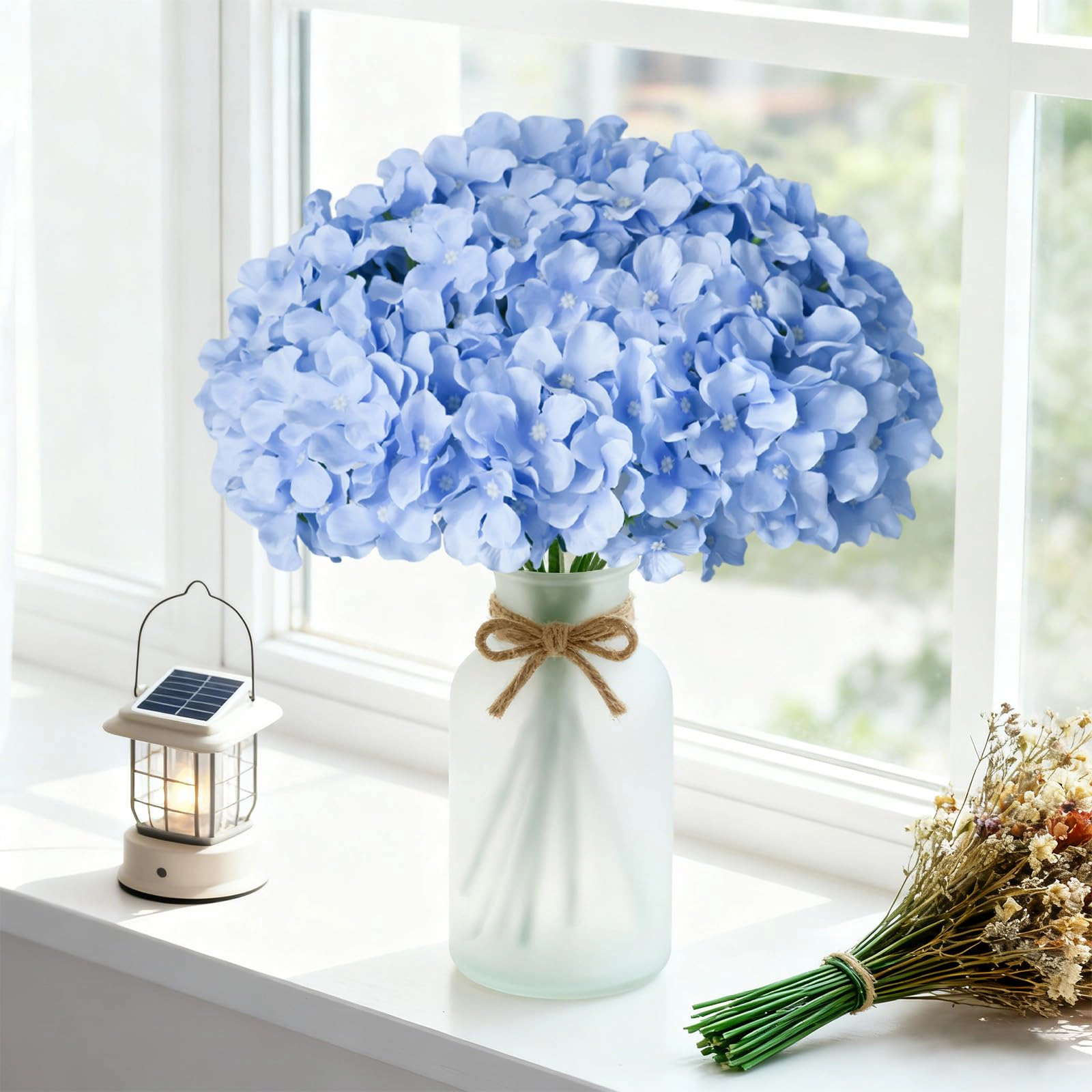 PUPWE Artificial Hydrangea Flowers Bulk Stems