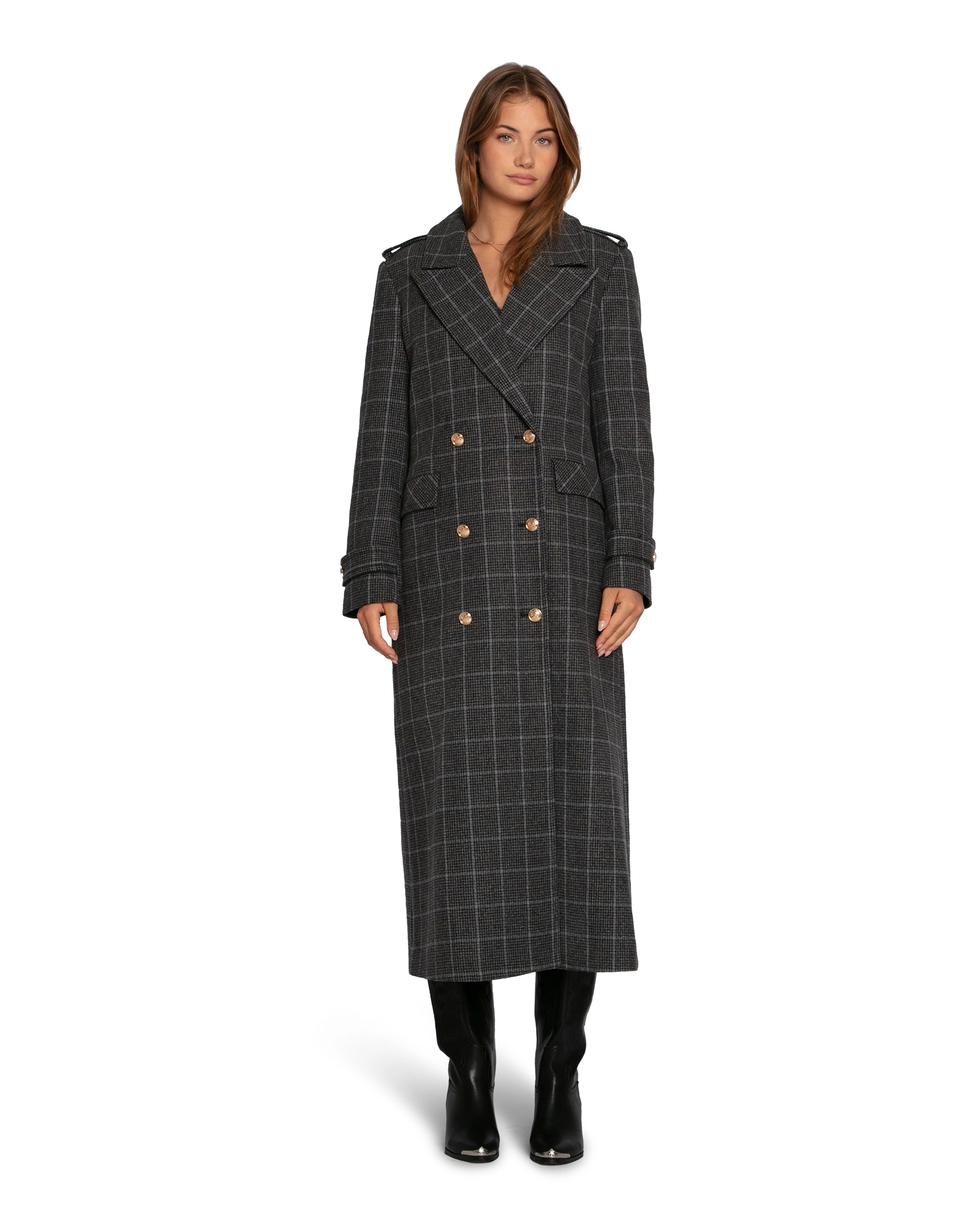 Belle & Bloom Command Wool Blend Double Breast Maxi Coat