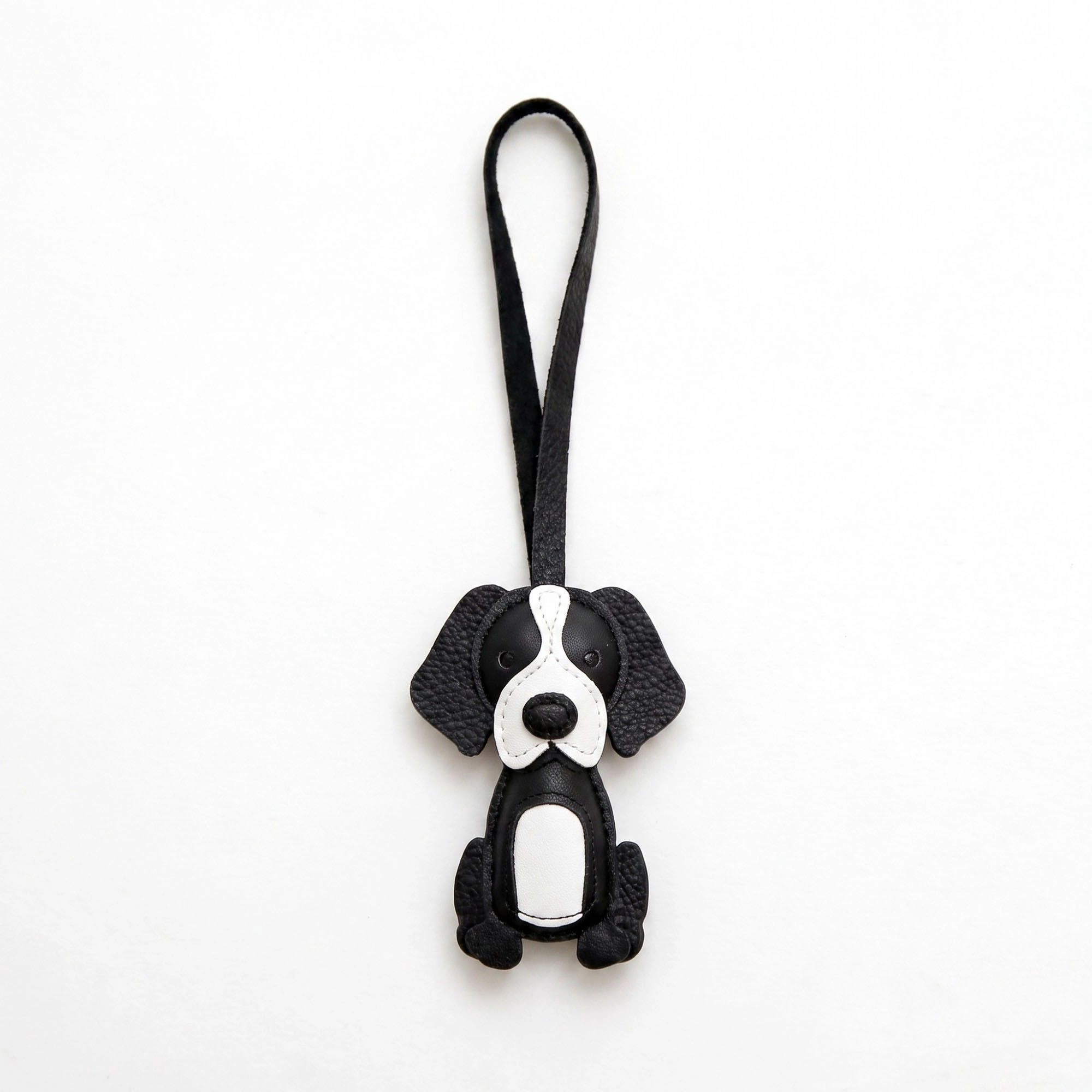 Alilang Women's Puppy Dog Bag Charm with Faux Leather Strap
