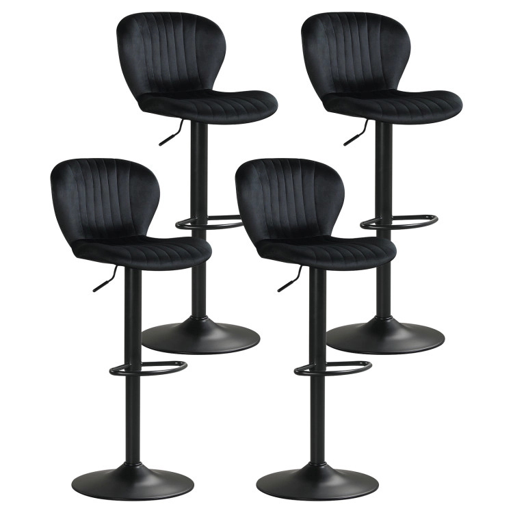 Hivvago Adjustable Counter Height Chairs Set Of 4 With Velvet Upholstered Backrests