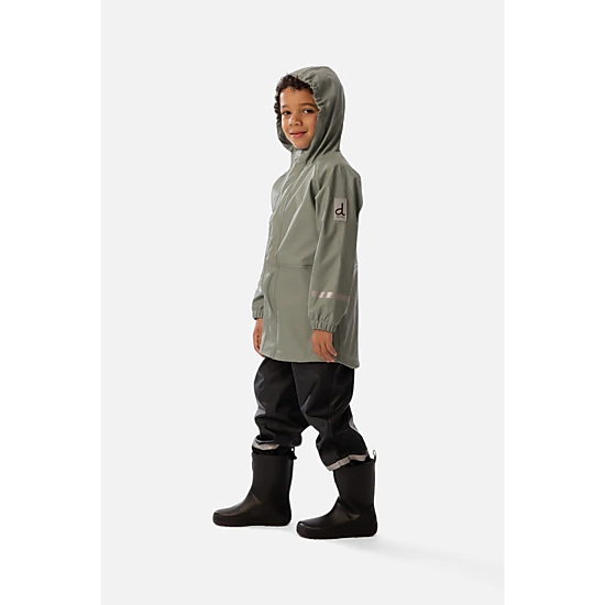 Deux par Deux Unisex Color-Block Raglan Sleeve Hooded Rain Jacket