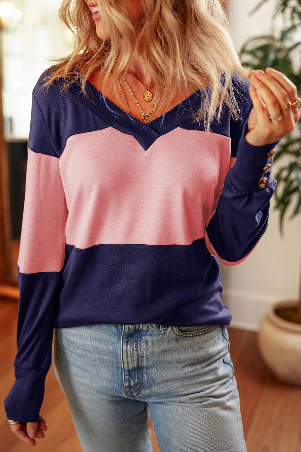 Threaded Pear Women's Lucy Stripe Long Sleeve Top