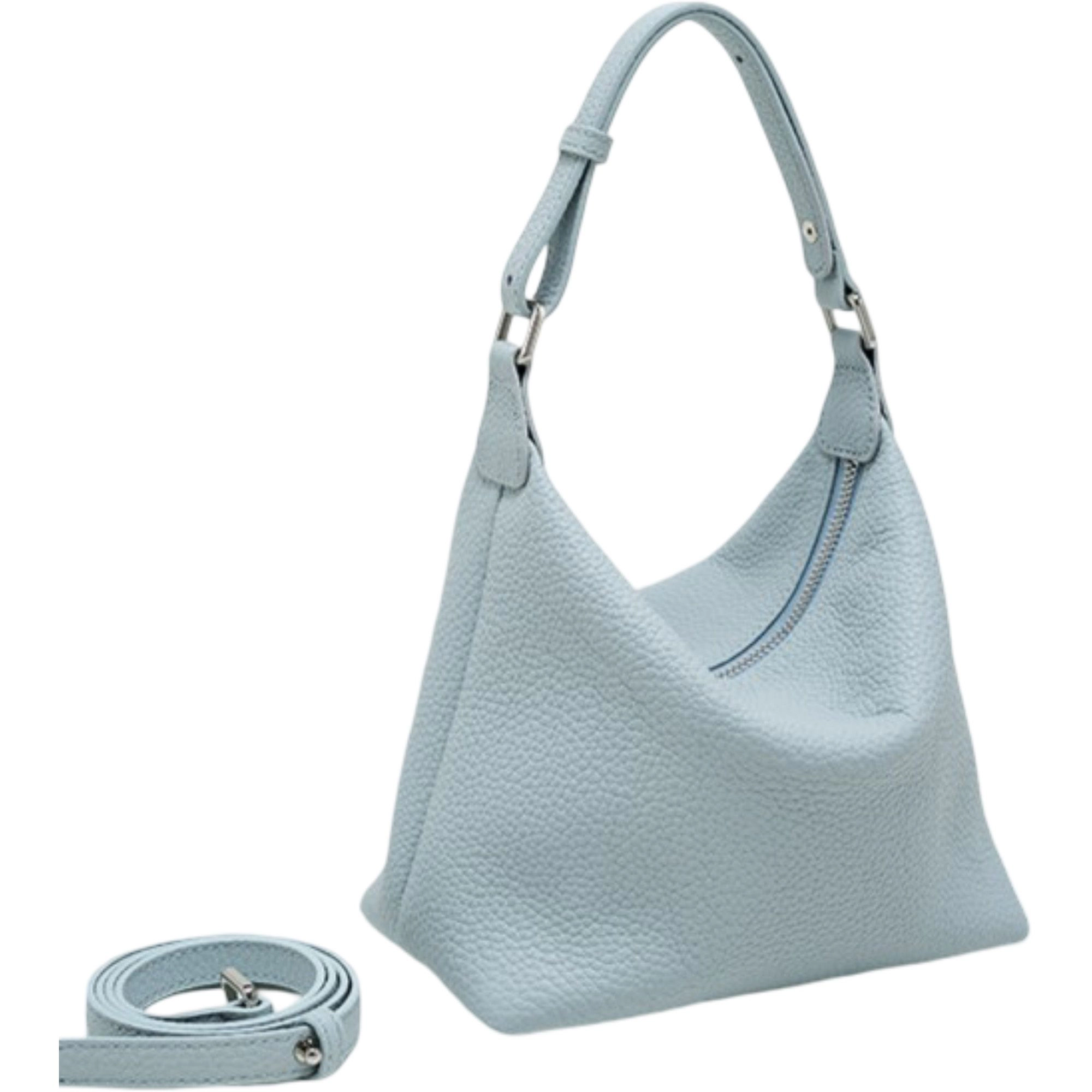 Alilang Women's Pebbled Leather Hobo Shoulder Bag with Adjustable Strap and Convertible Crossbody Design