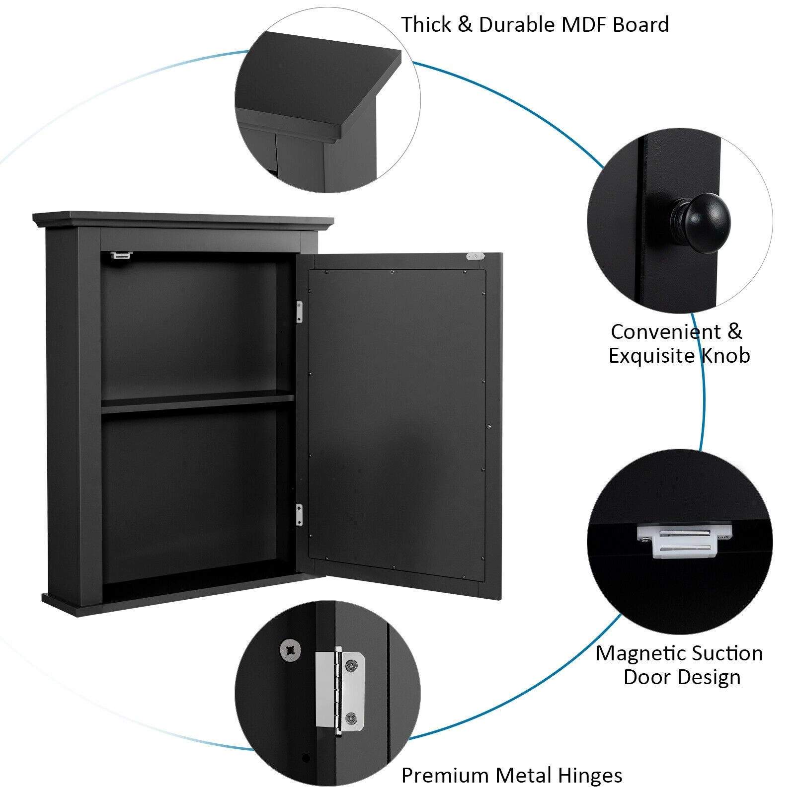 SlickBlue Space Saving Medicine Cabinet with Mirror Door for Bathroom Organization