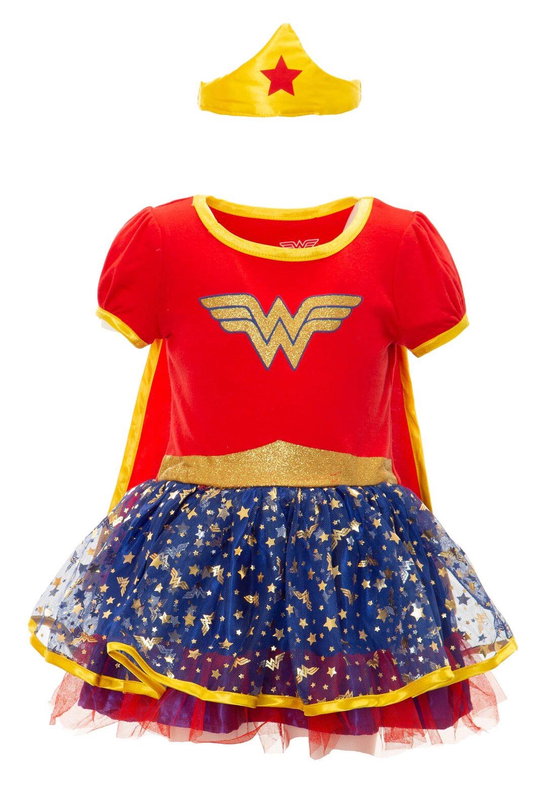 Warner Bros. Justice League Wonder Woman Girls' Costume Dress Cape and Headband Set