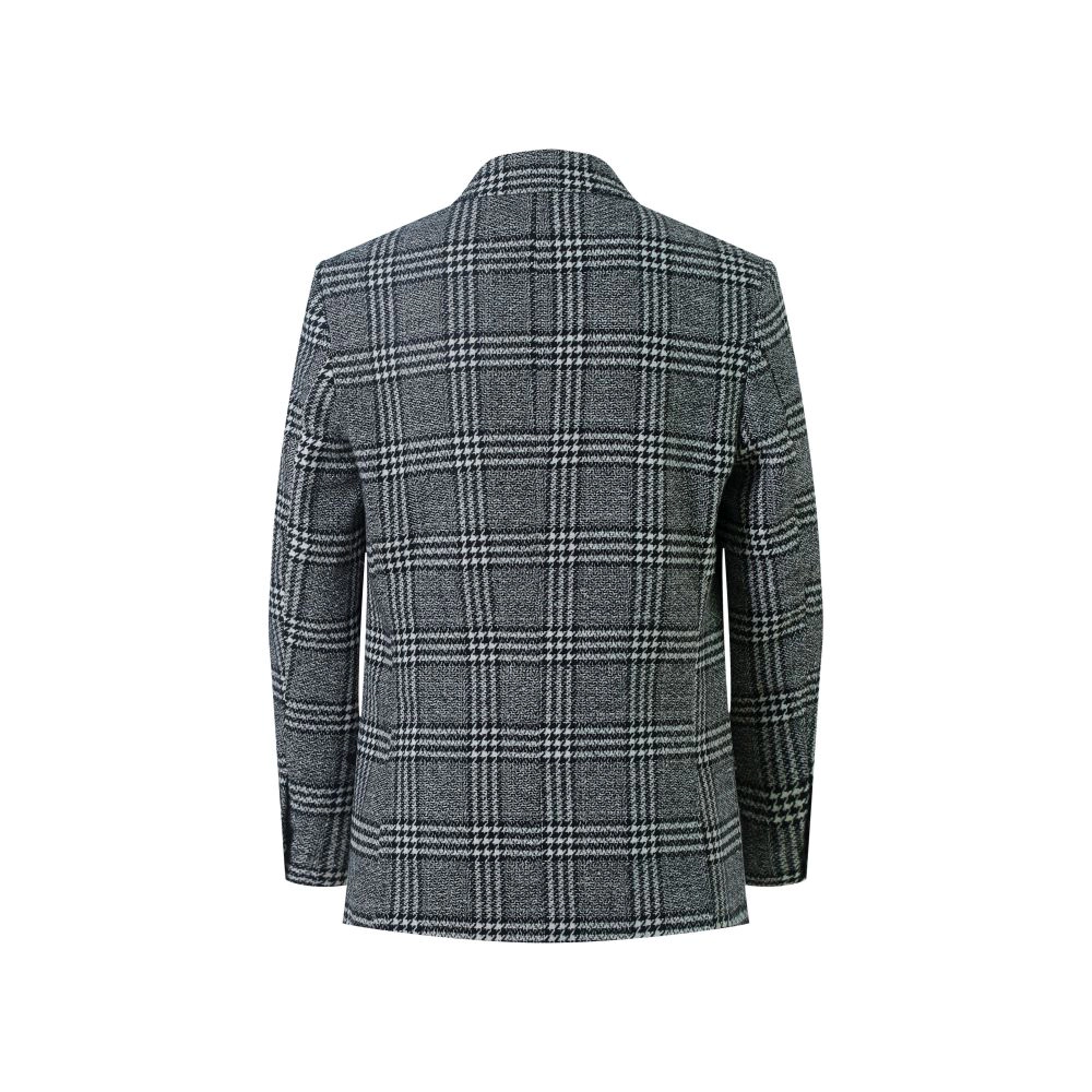 Elie Balleh Boys Slim Fit Windowpane Blazer