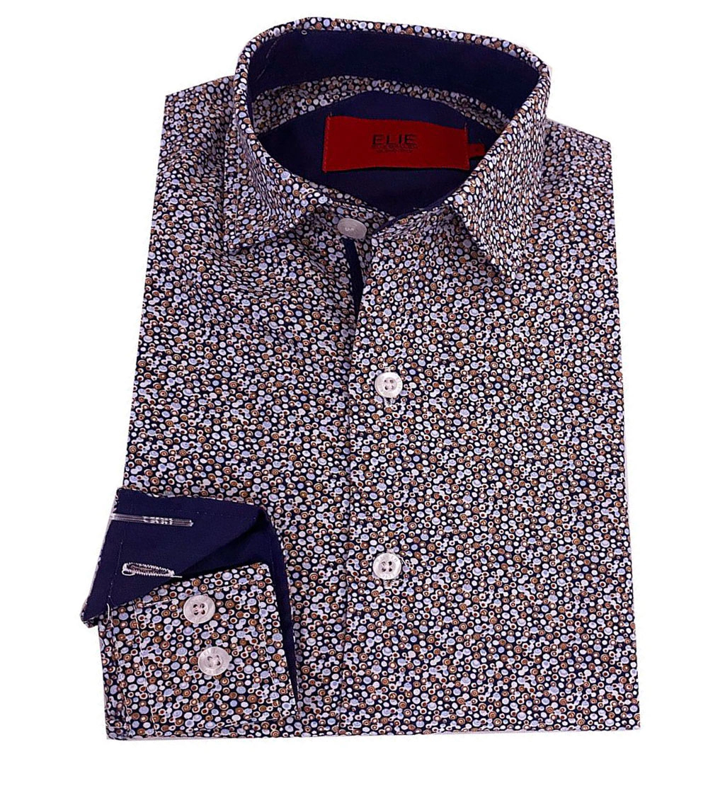 Elie Balleh Boys Slim Fit Printed Short Sleeve Shirt