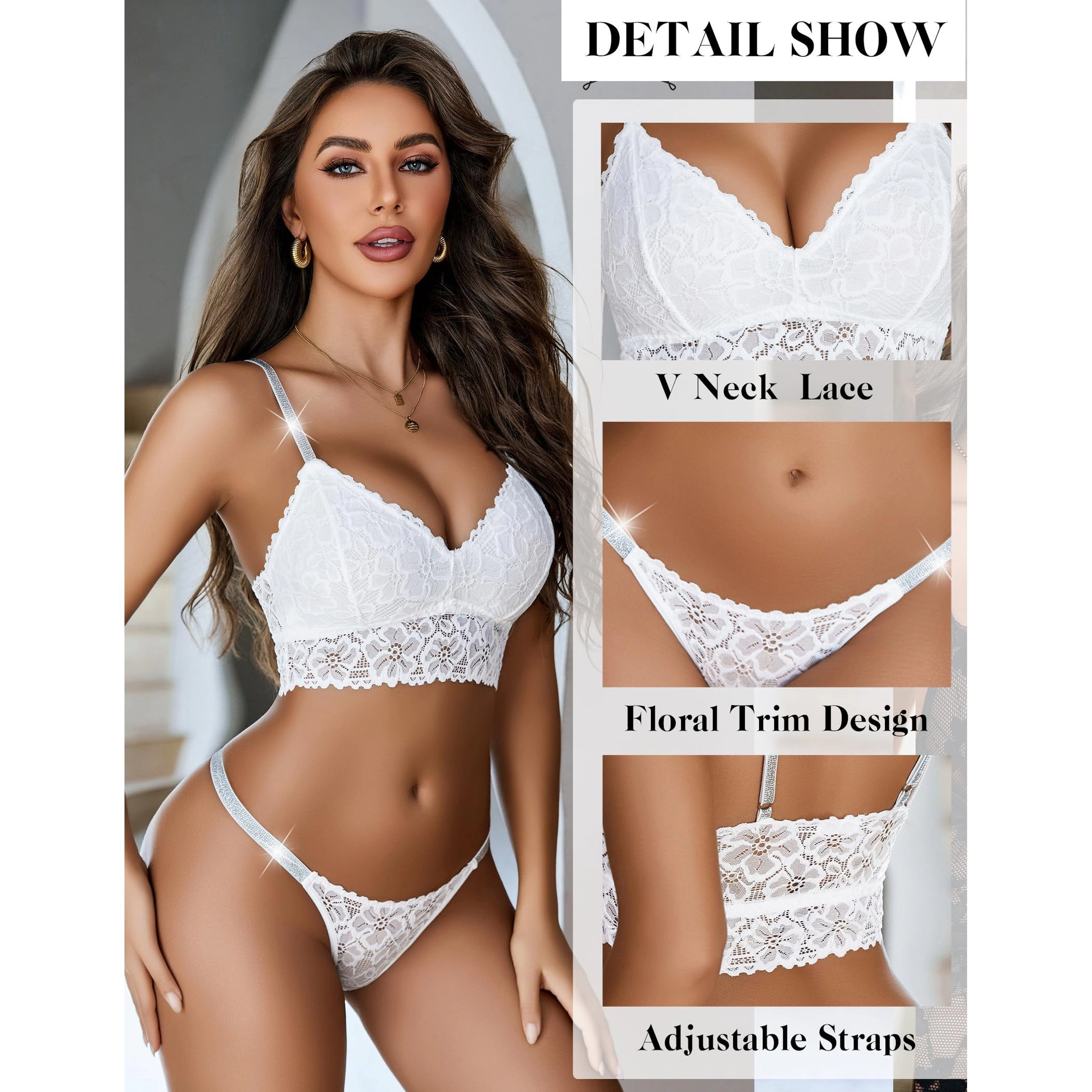 Avidlove Women's Lace Bralette and Panty Set