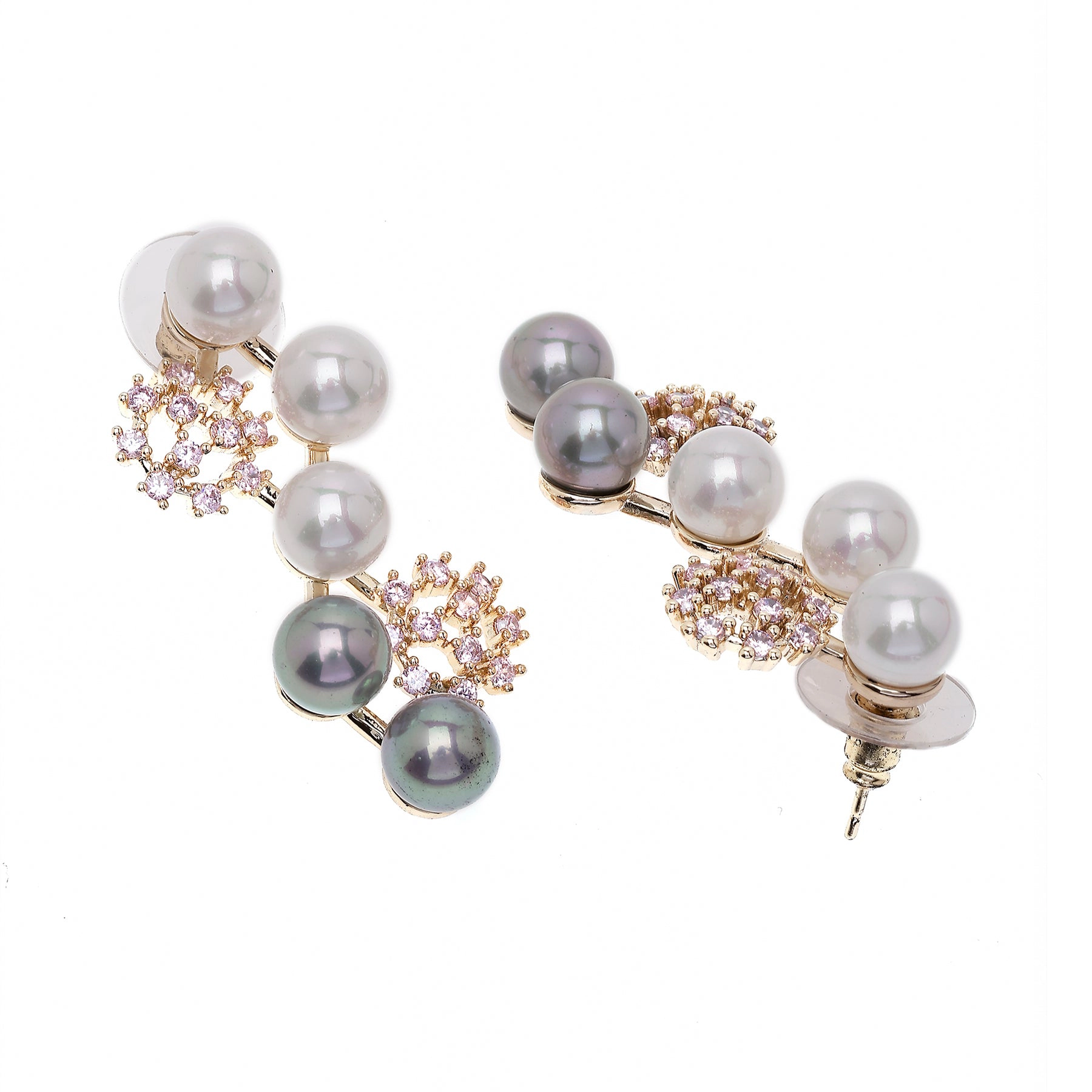 AGP PARIS Womens Cascading Snowflake Drop Earrings