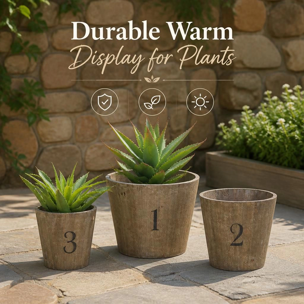 WOW PIONEER Solid Wood Garden Planter for Patio Backyard Porch Balcony Yard Entryway
