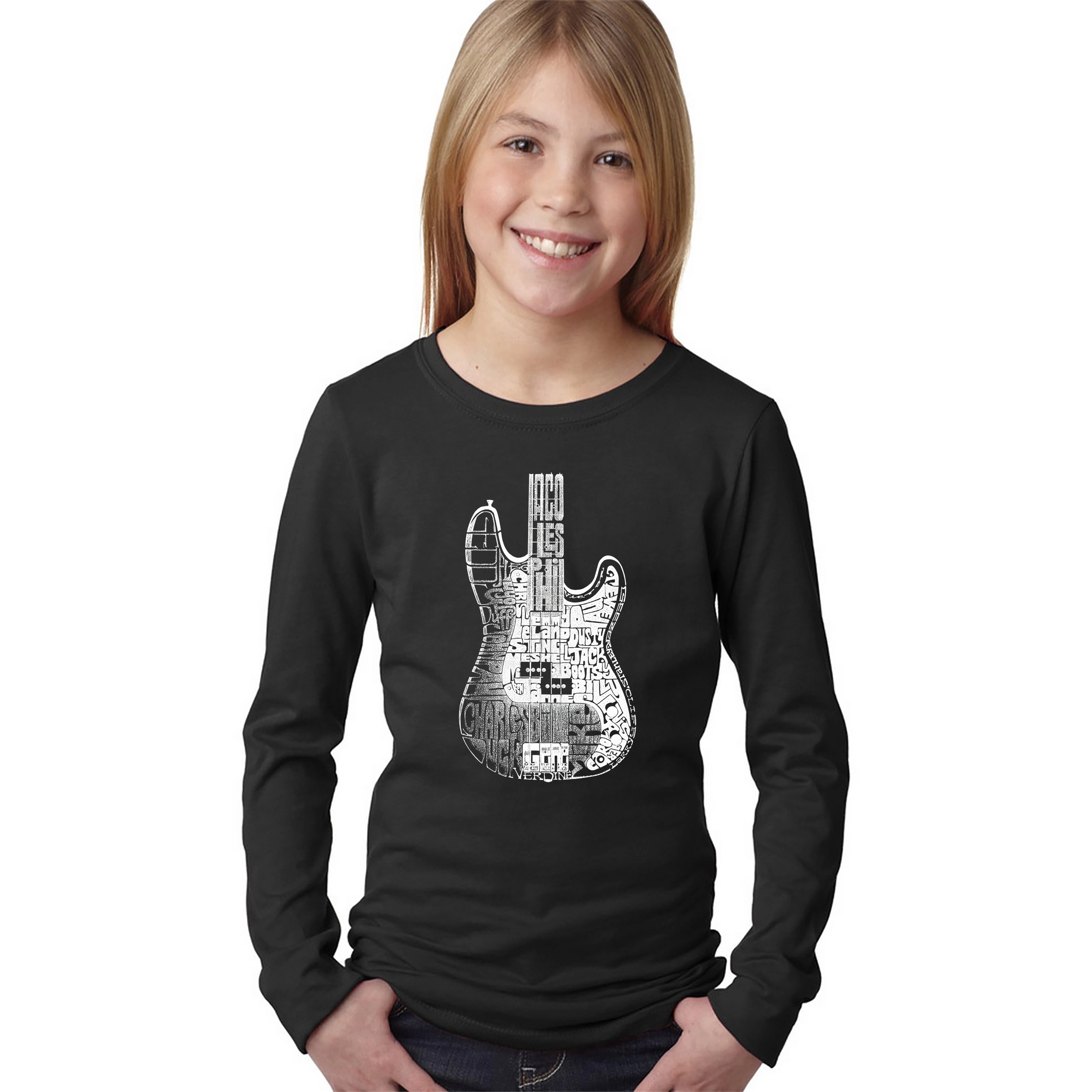 LA Pop Art Girls Long Sleeve Word T-Shirt