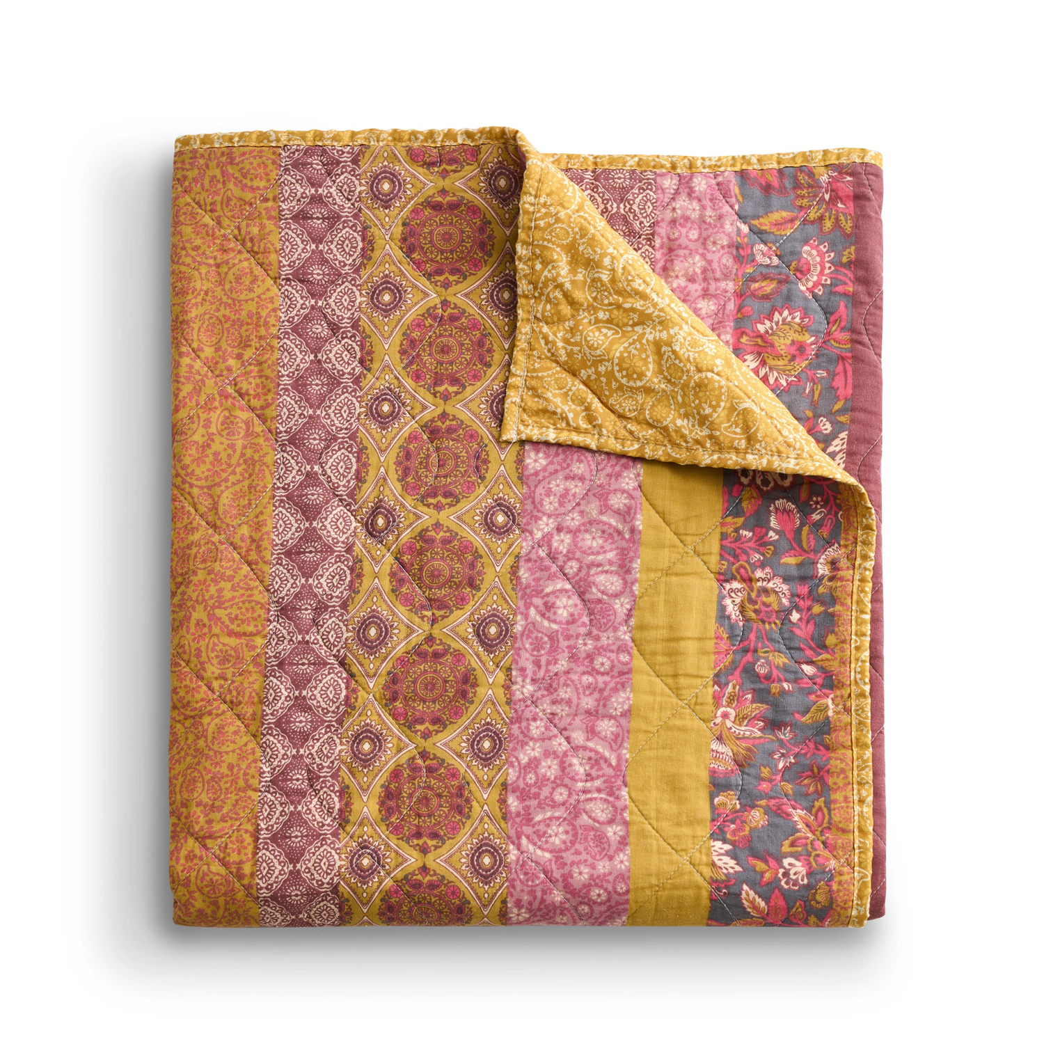 Greenland Home Fashion Cotton Face Brushed Microfiber Back and Poly-Cotton Fill Marigold Accessory Throw Sunset