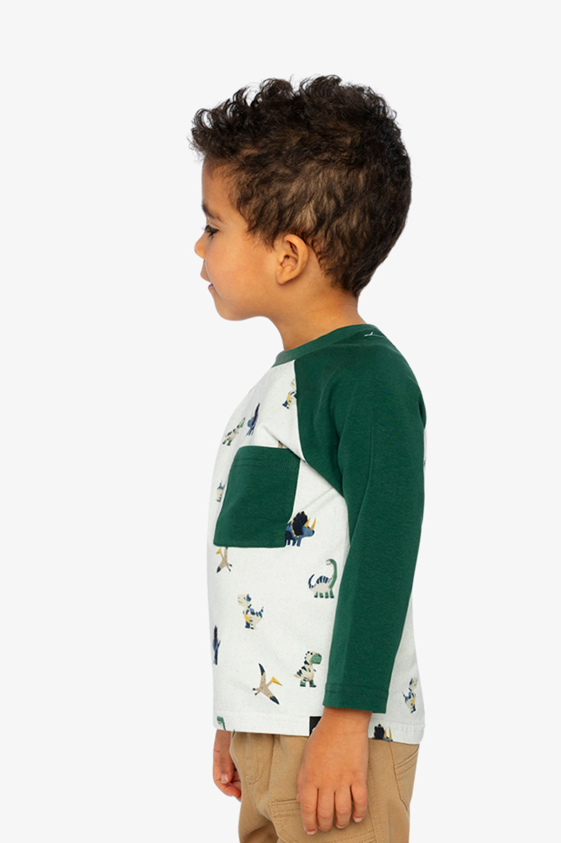 Deux par Boys Long Sleeve Raglan Dinosaur Print T-Shirt