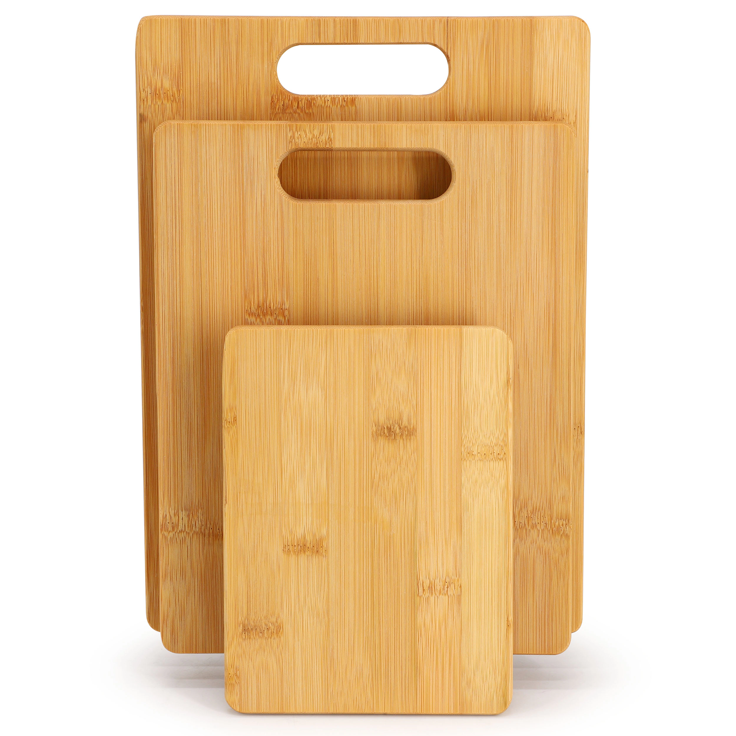 MegaChef 3 Piece 8 Inch, 11 Inch, and 13 Inch Bamboo Wood Cutting Board Set