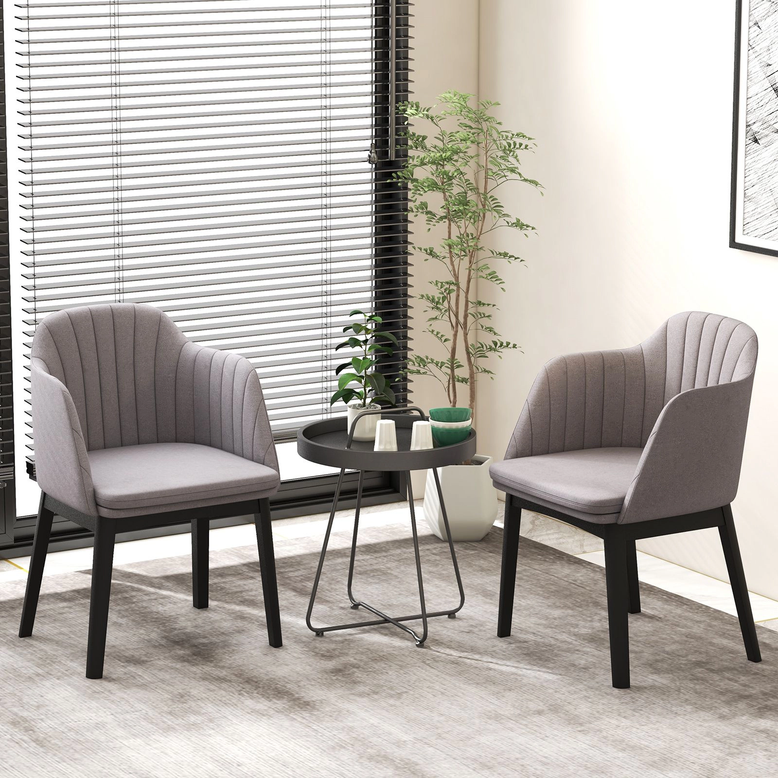 SlickBlue Velvet Upholstered Dining Chairs with Armrests Set of 2