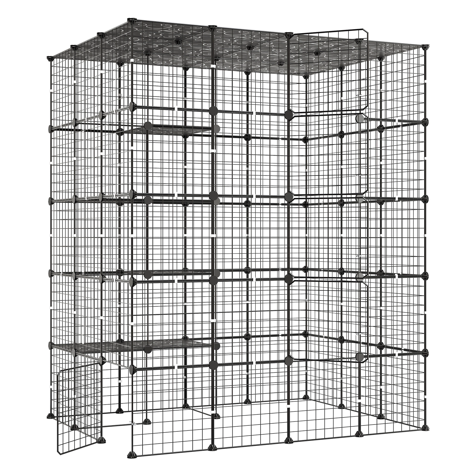 HONGGE Cat Cage Large DIY Cat Playpen Indoor Enclosure Detachable Metal Wire Kennel Crate with Exercise Place for Cats