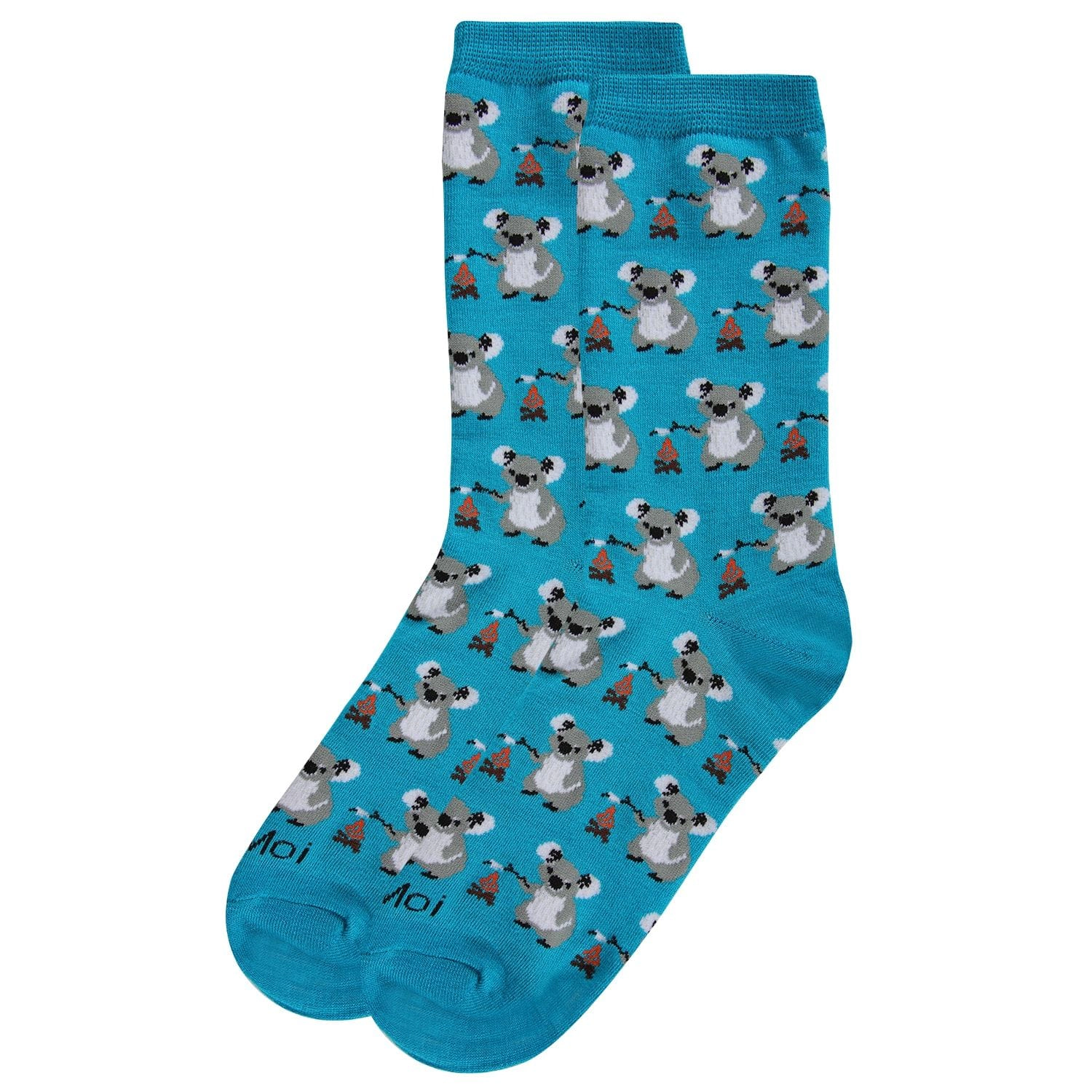MeMoi Camping Koalas Bamboo Blend Crew Socks