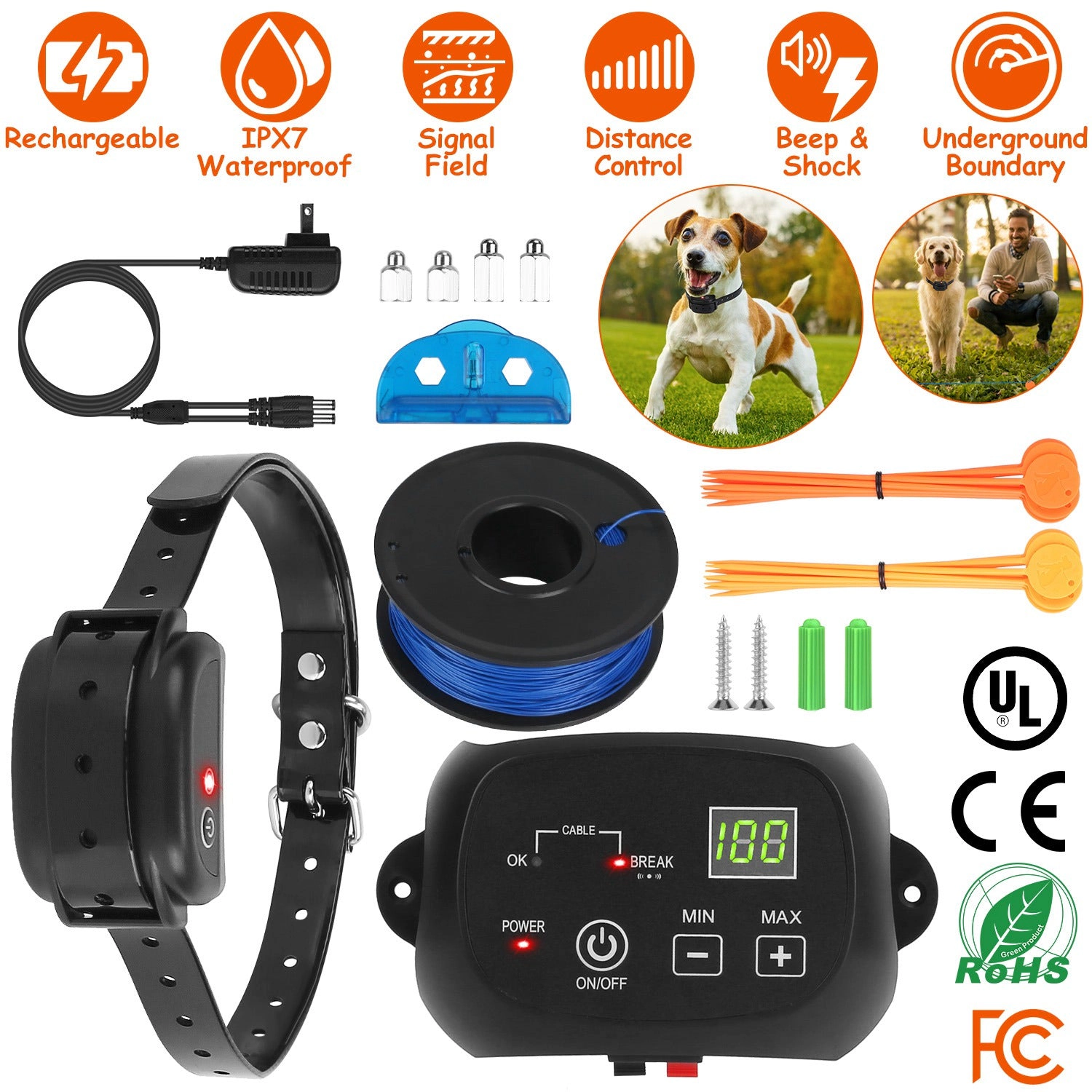 GBruno Rechargeable Dog Fence Containment System