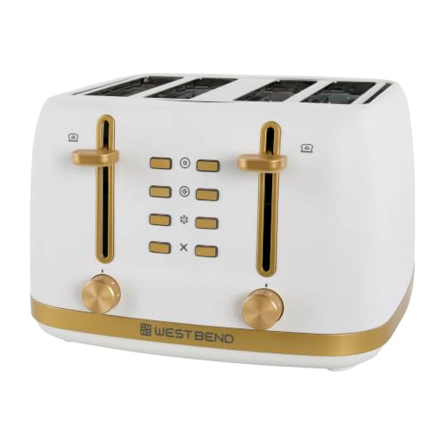 WEST BEND 4-Slice Toaster White and Gold