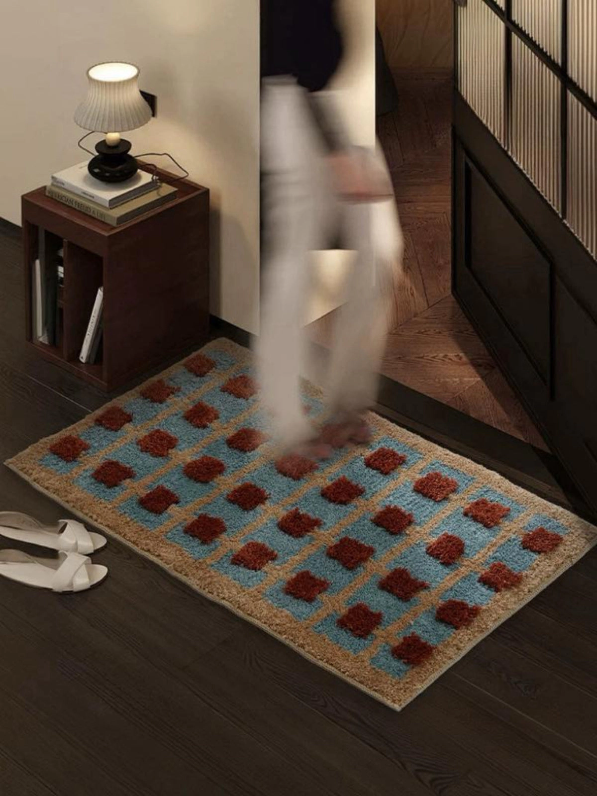 Inspecial Home Soft  Absorbetn Machine Washable Retro Grid Bath Rug