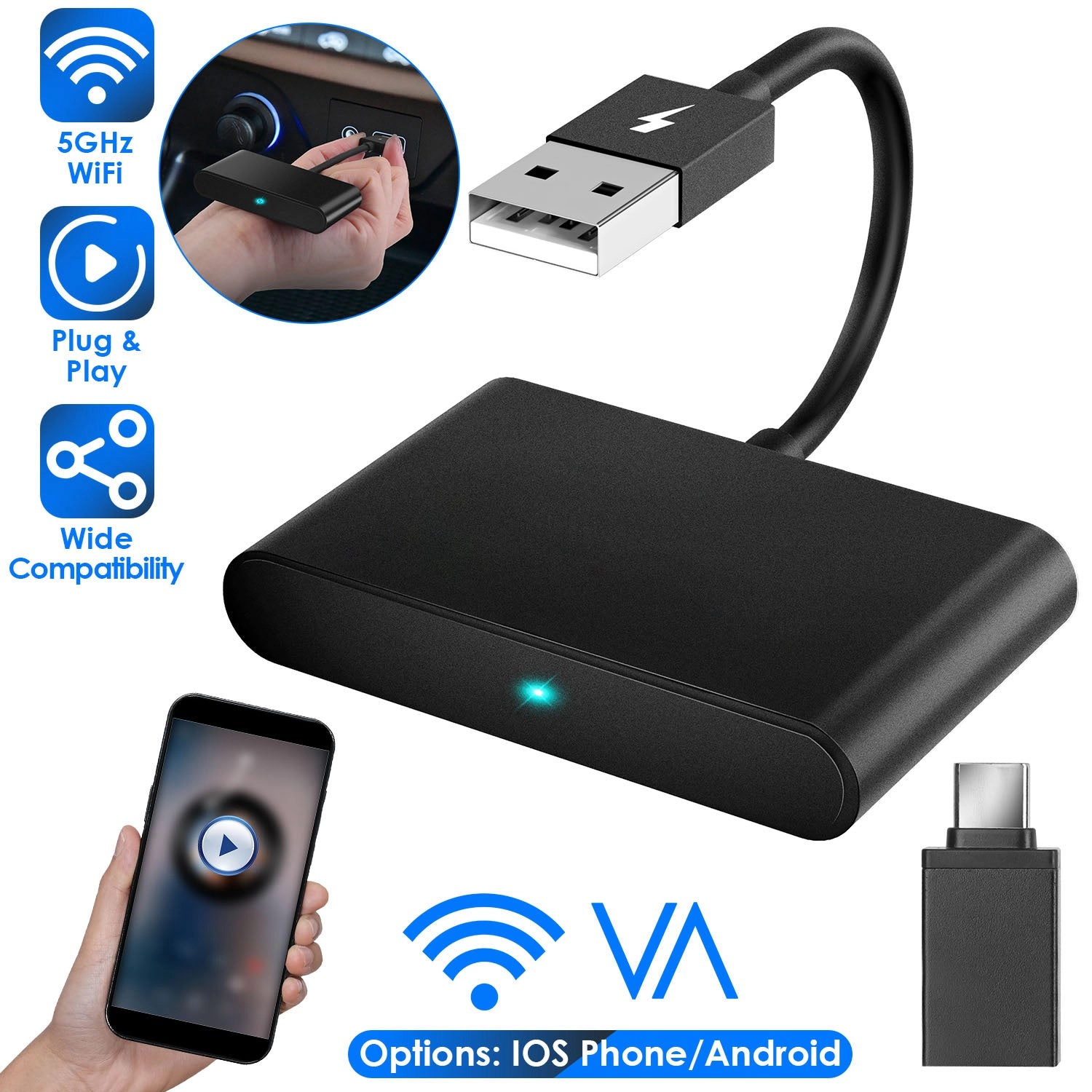 GBruno 5GHz Wireless Adapter For Car Infotainment