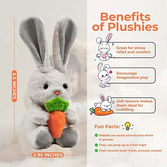Sperric Easter Baby Plush Bunny w/ Bow, 13" Cuddly Easter Plush Bunny Sensory Easter Toy for Newborns & Infants