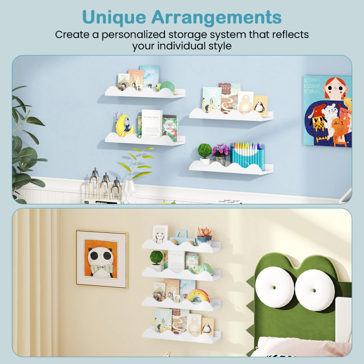 Hivvago Nursery Wall Shelves for Books and Toys
