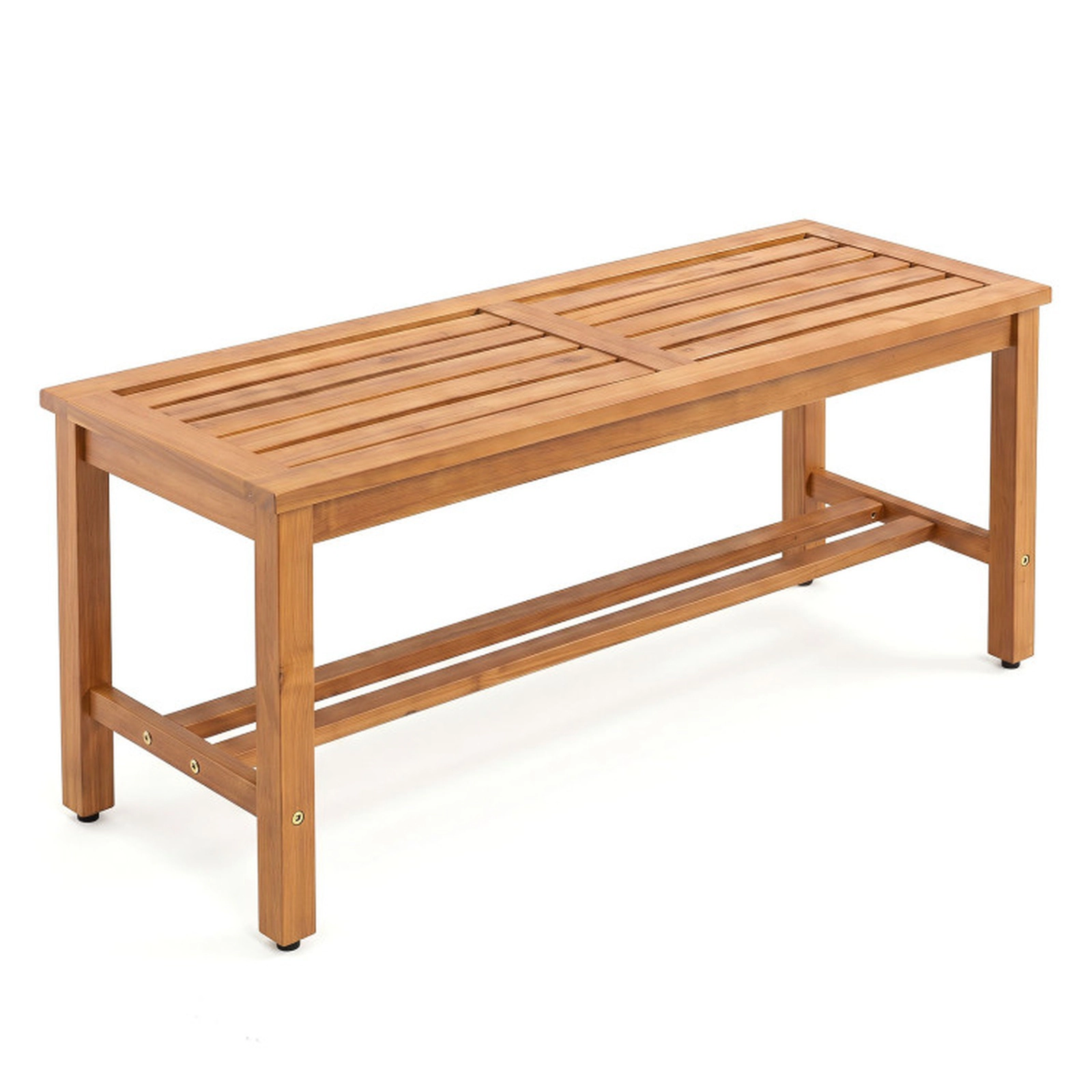 SUGIFT 40-In Natural Acacia Wood Backless Dining Bench, Indoor/Outdoor