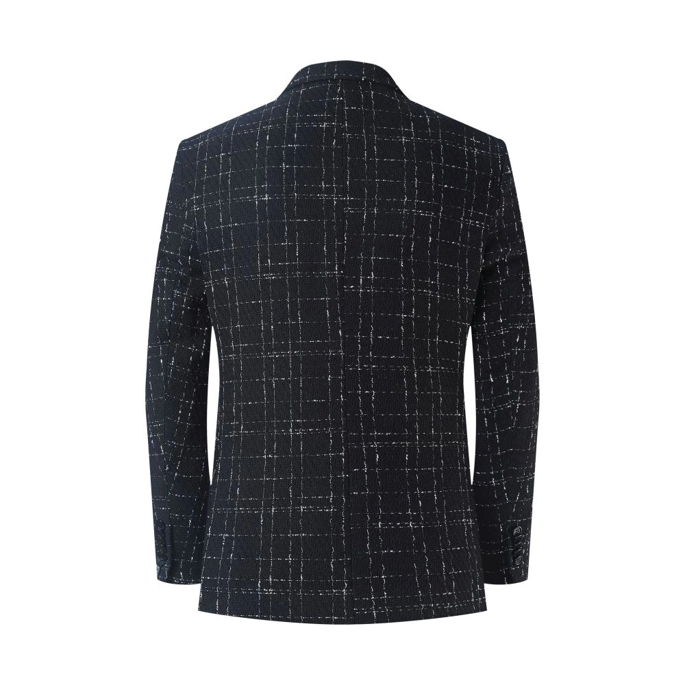 Elie Balleh Men's Slim Fit Plaid Boucle Sportcoat