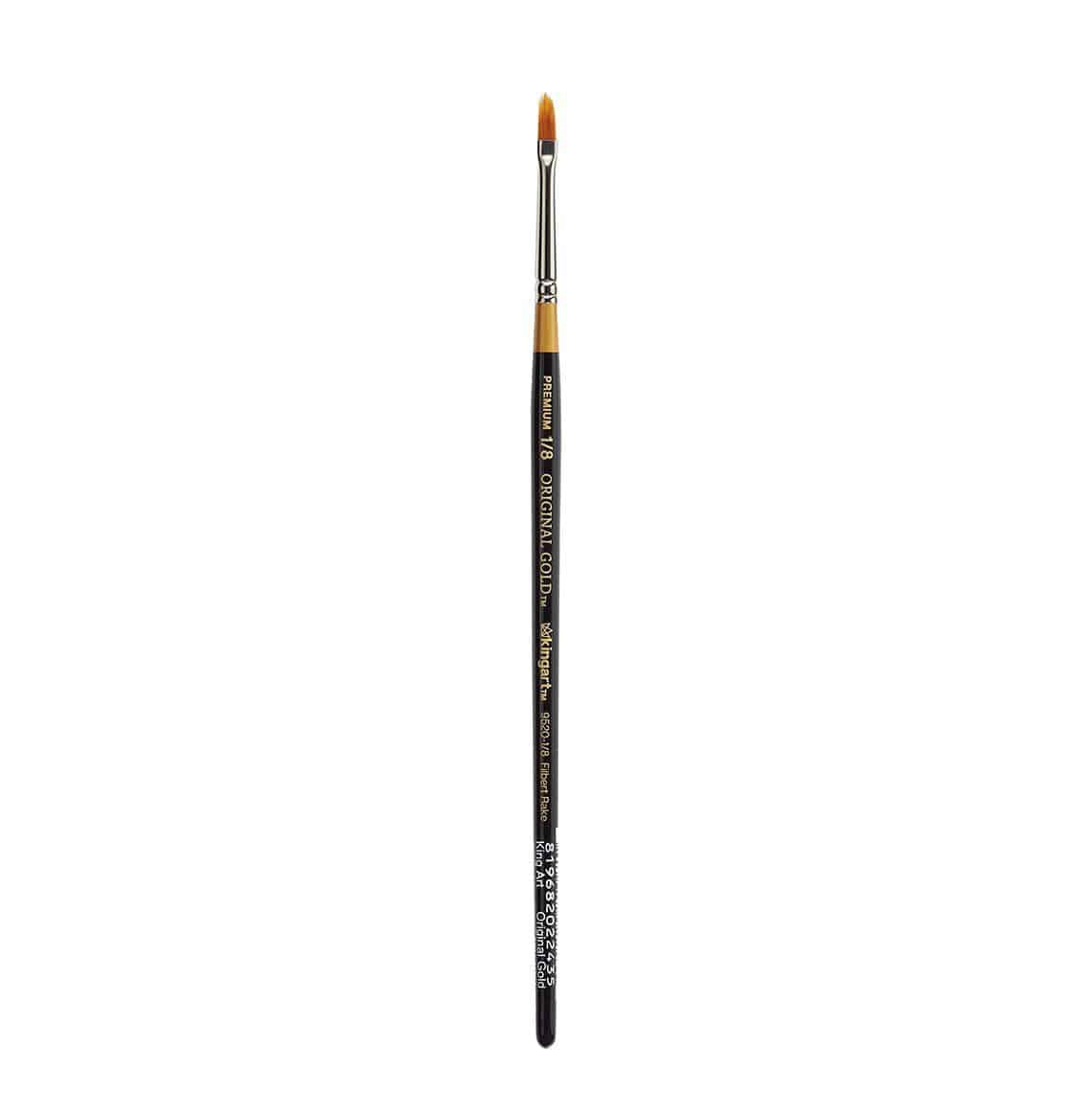 KINGART Original Gold 9520 Filbert Rake Golden Taklon Brush