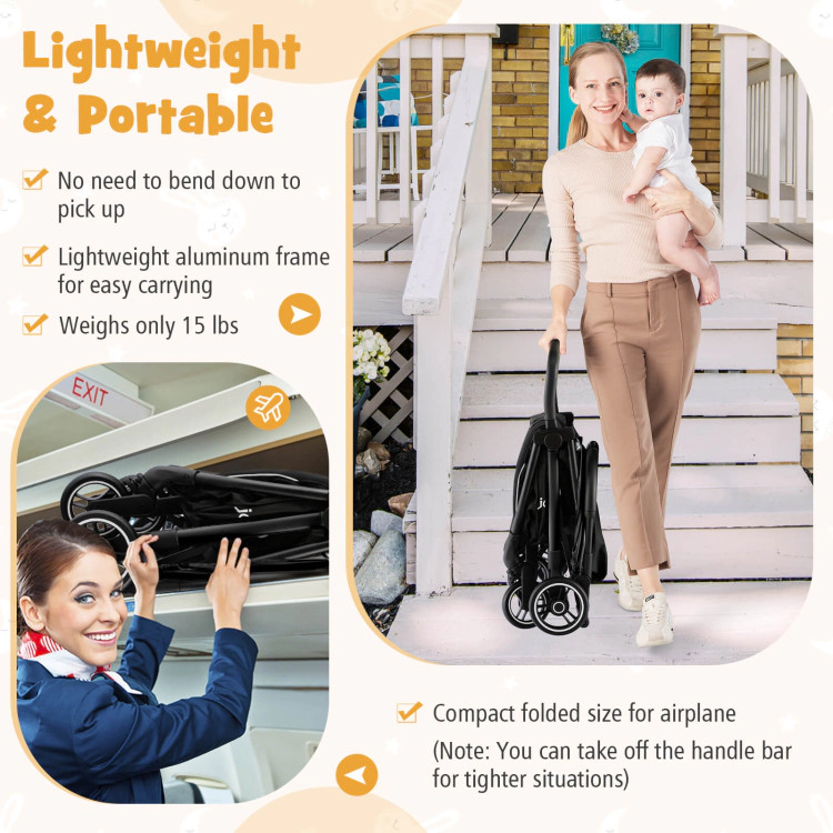 Hivvago One-Hand Folding Portable Lightweight Baby Stroller with Aluminum Frame