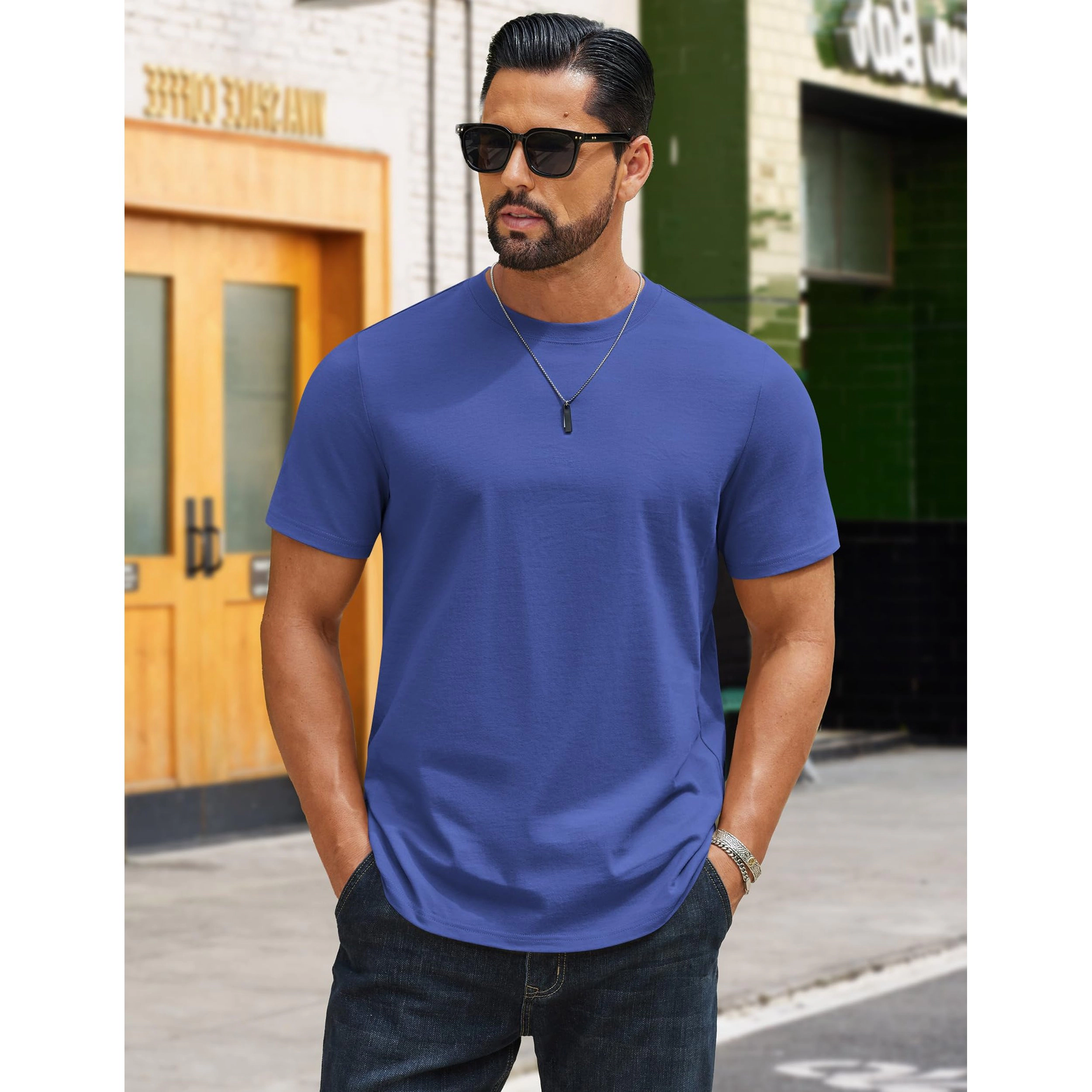 COOFANDY Men's Regular Fit Crew Neck Short Sleeve Casual T-Shirt