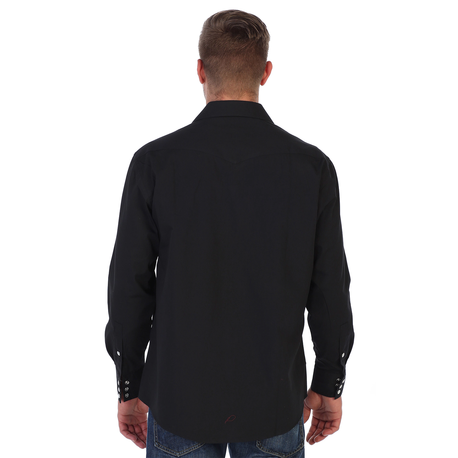 Gioberti Men's Solid Long Sleeve Western Shirt with Pearl Snap-on Buttons