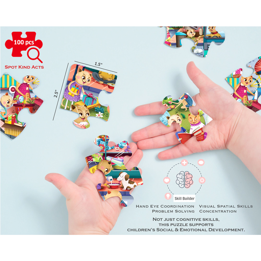 Chalk & Chuckles Caring Cats GoodyGum Activity Puzzle -100 pieces