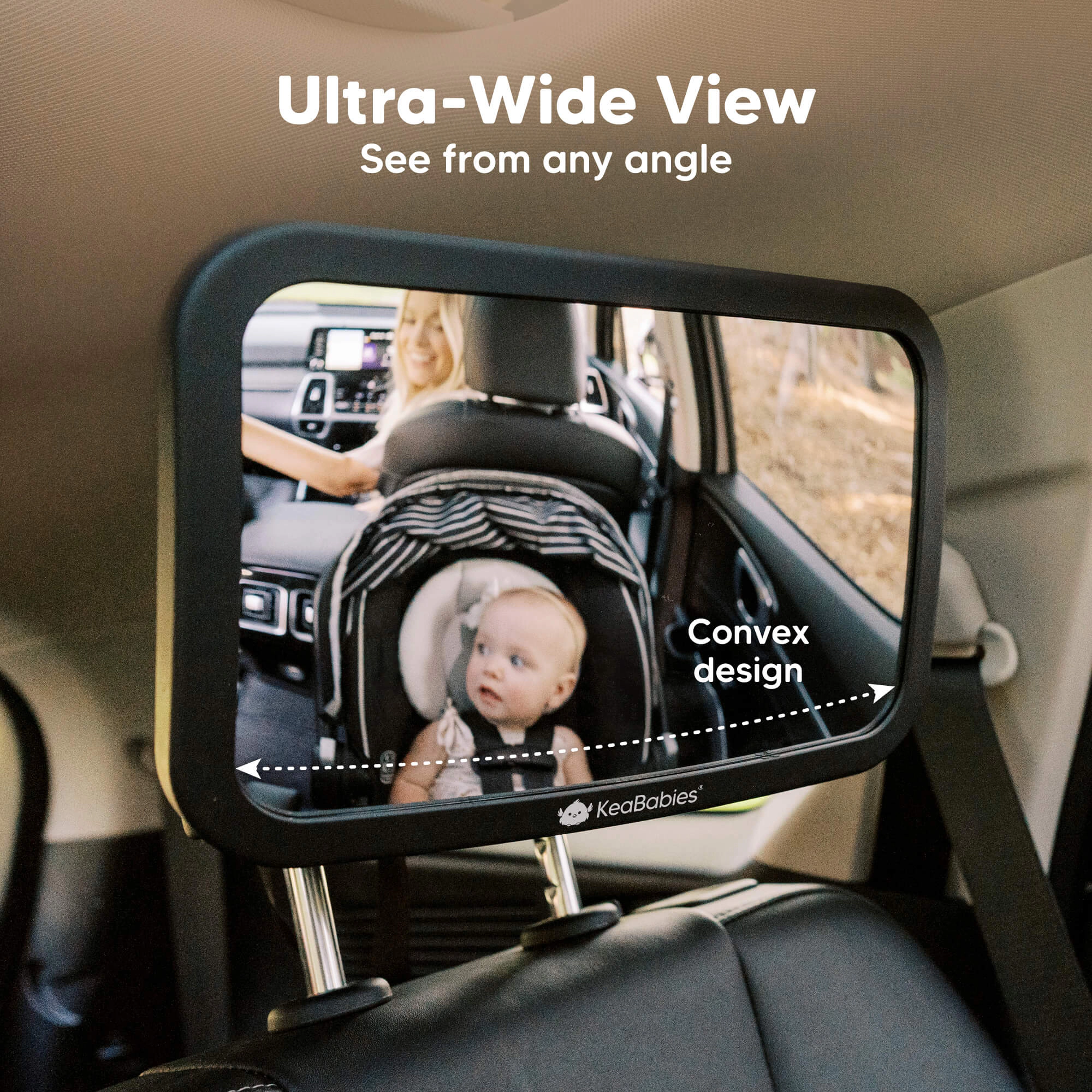 KeaBabies Baby Car Seat Mirror for Rear Facing Infant