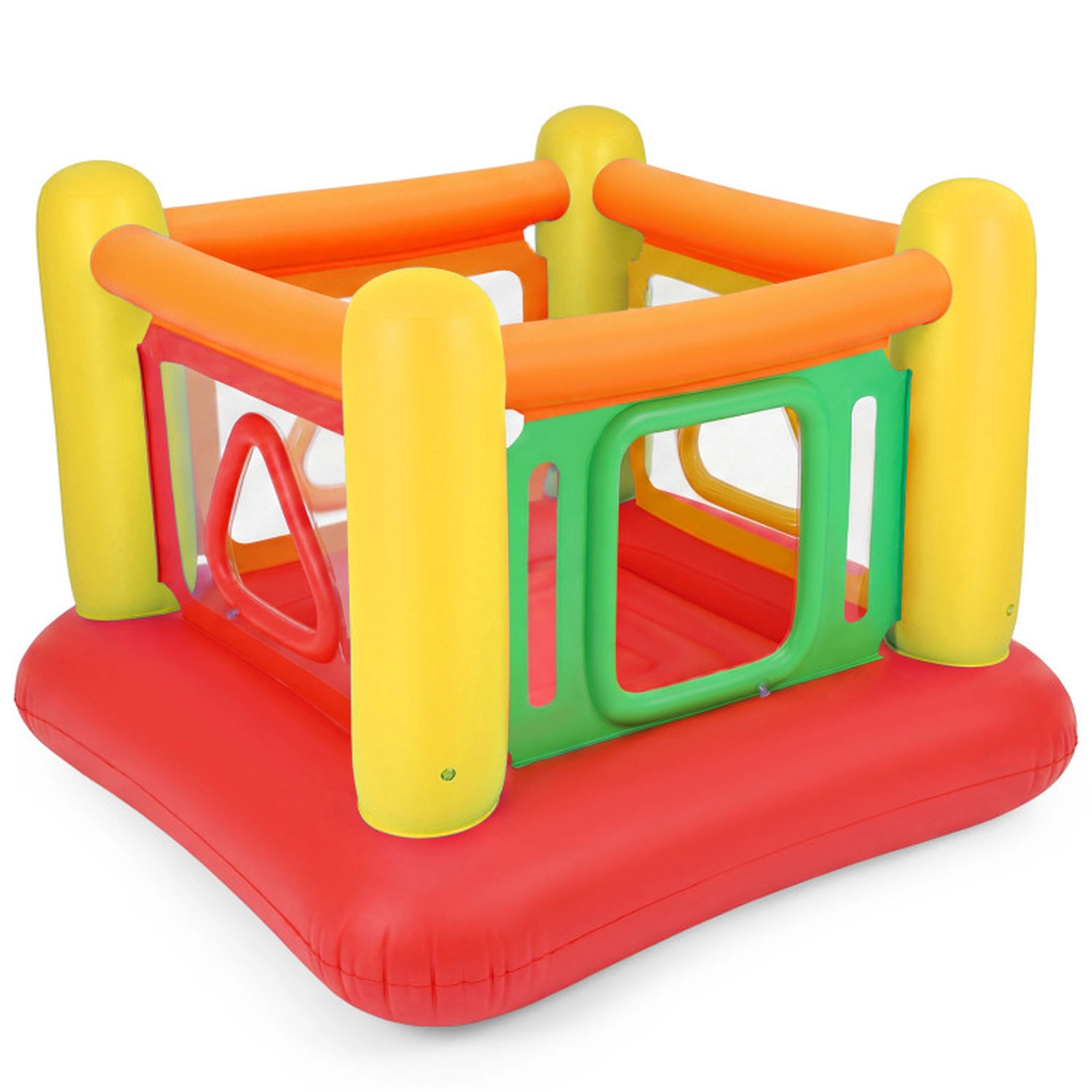 SUGIFT 3-in-1 Inflatable Bounce House Playpen Ball Pit and Trampoline 110-lb Capacity Ages 3+ Red Orange Yellow Blue