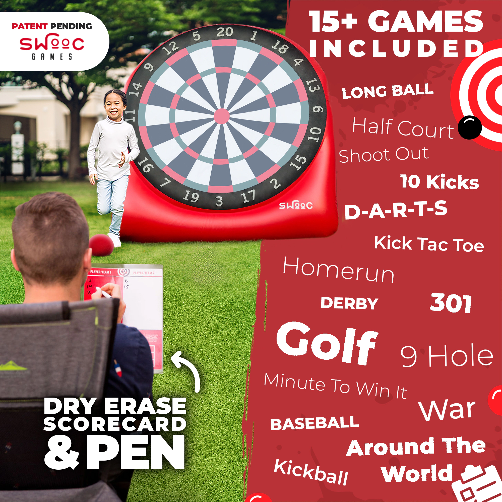 Swooc Games | Premium Giant Kick Darts Game