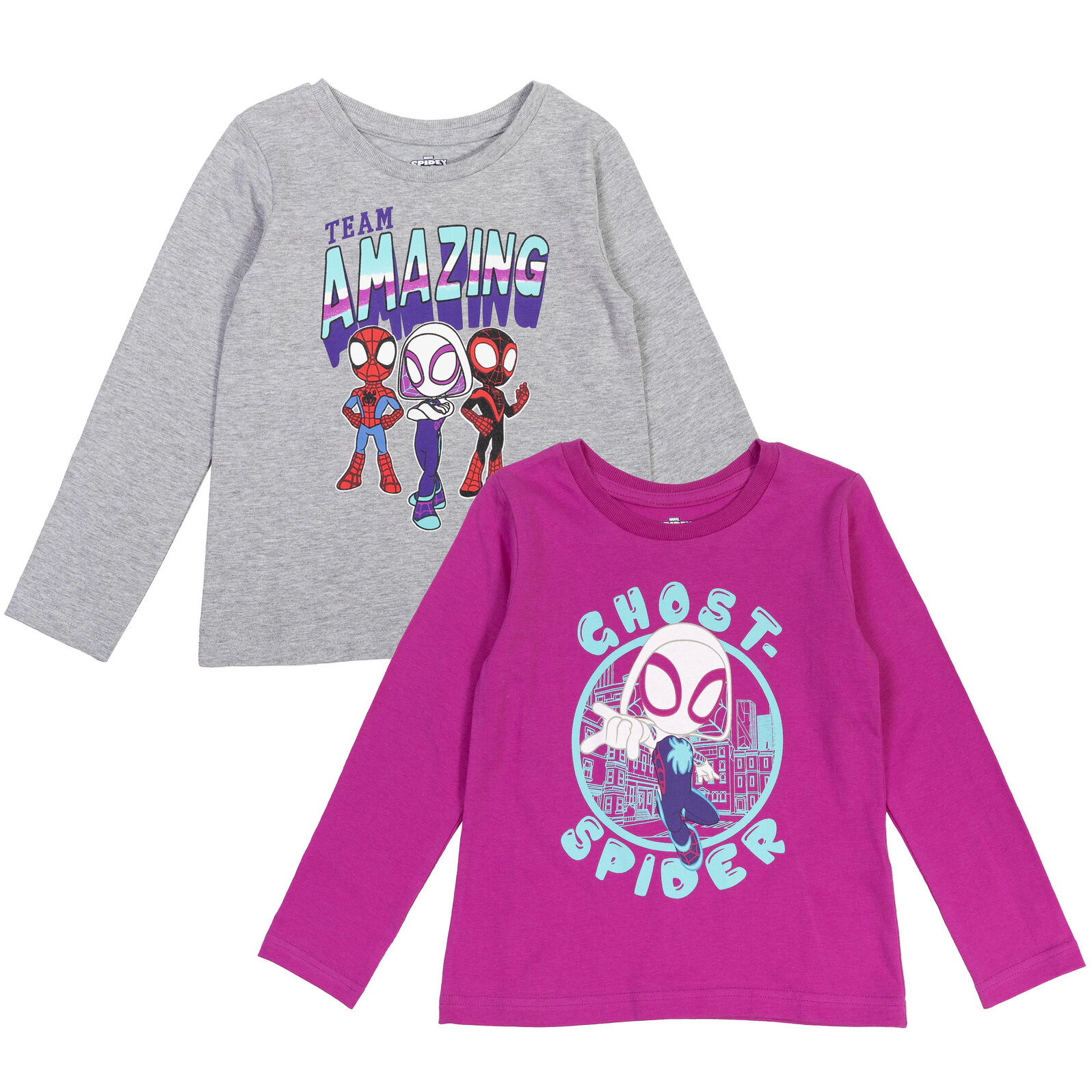 Marvel Spidey and His Amazing Friends Girls' 2-Pack Long Sleeve T-Shirts