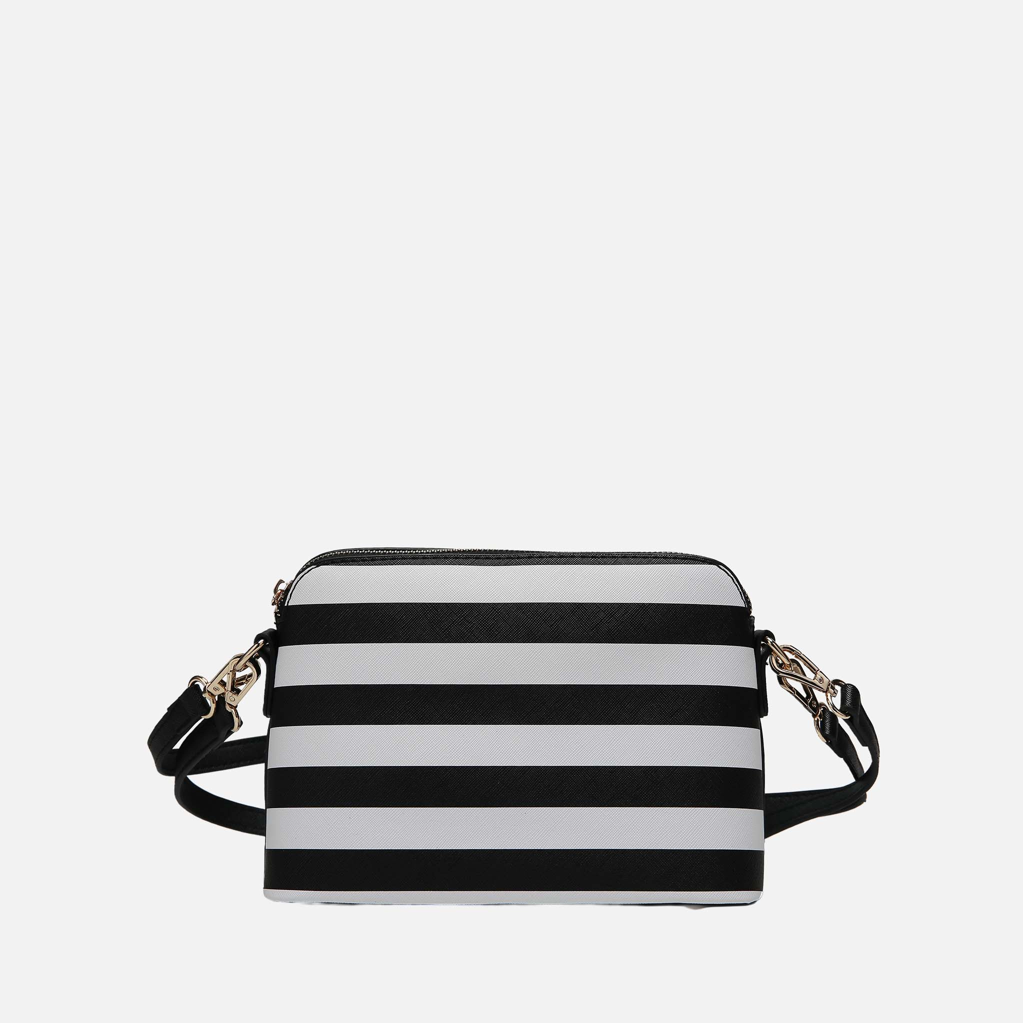 Mia K Collection Faux Leather Crossbody Bag with Gold-Tone Hardware
