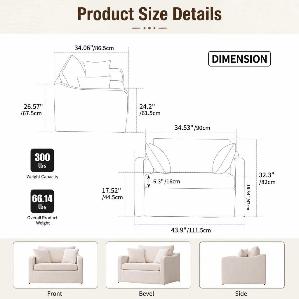 GOODSILO Comfortable Upholstered Chenille Accent Chair