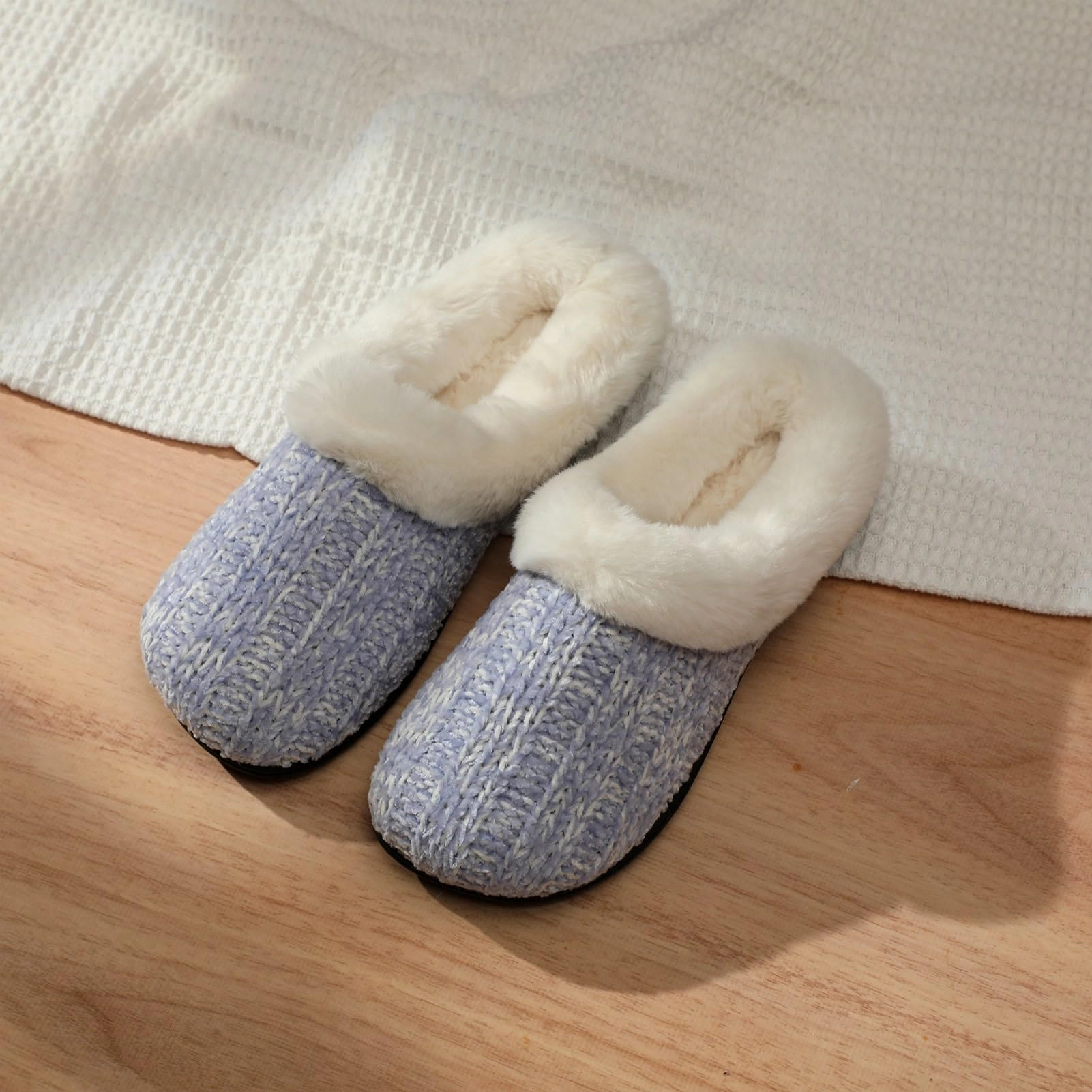 Roxoni Women's Chenille Twist Clog Slippers