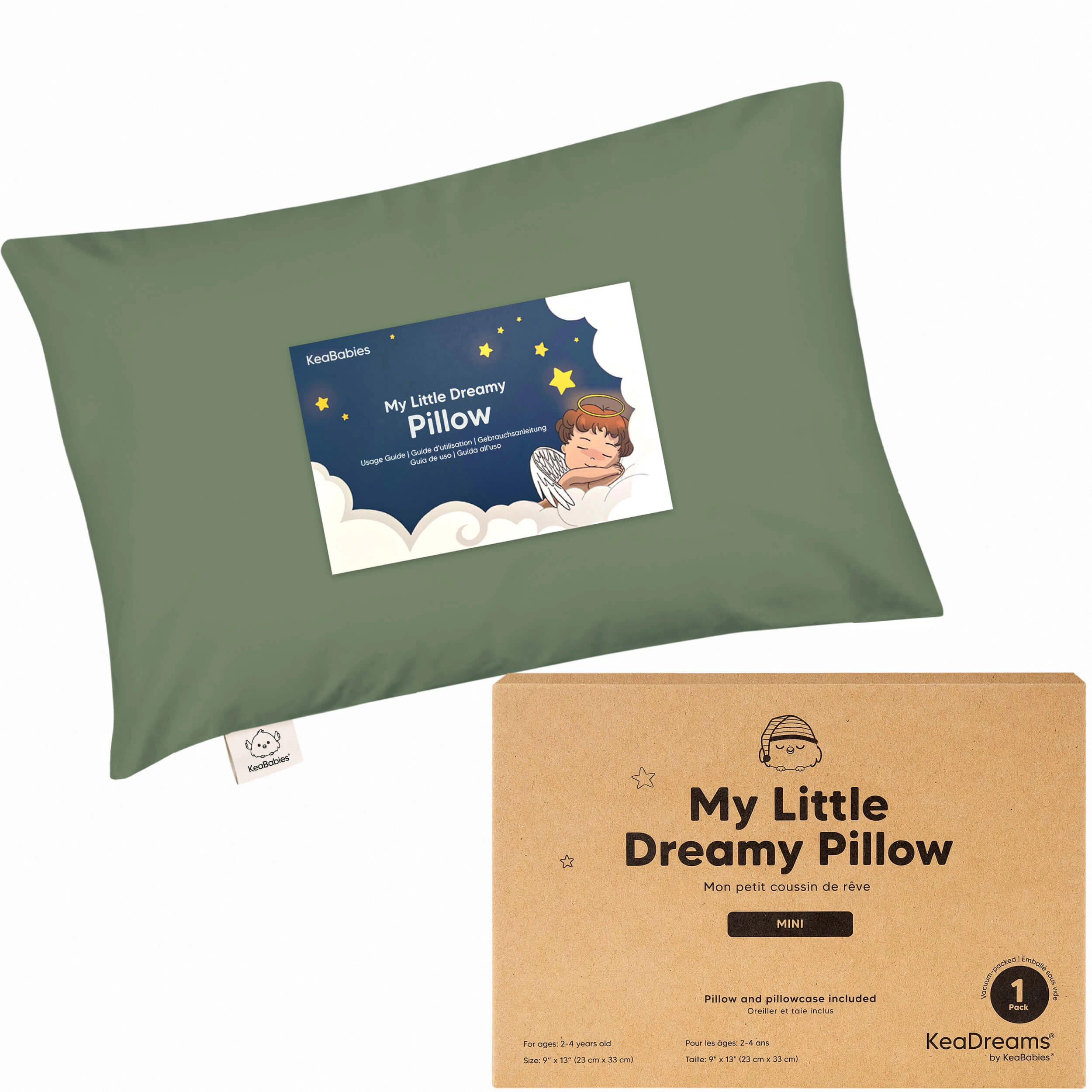 KeaBabies Mini Toddler Pillow With Pillowcase