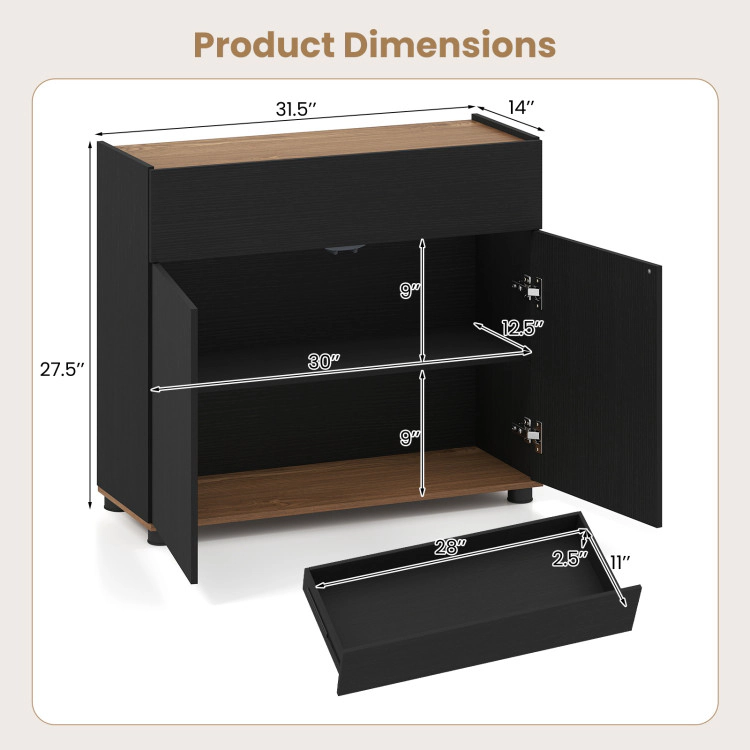 Hivvago Sideboard Buffet Cabinet With Storage Wooden Kitchen Storage Cabinet