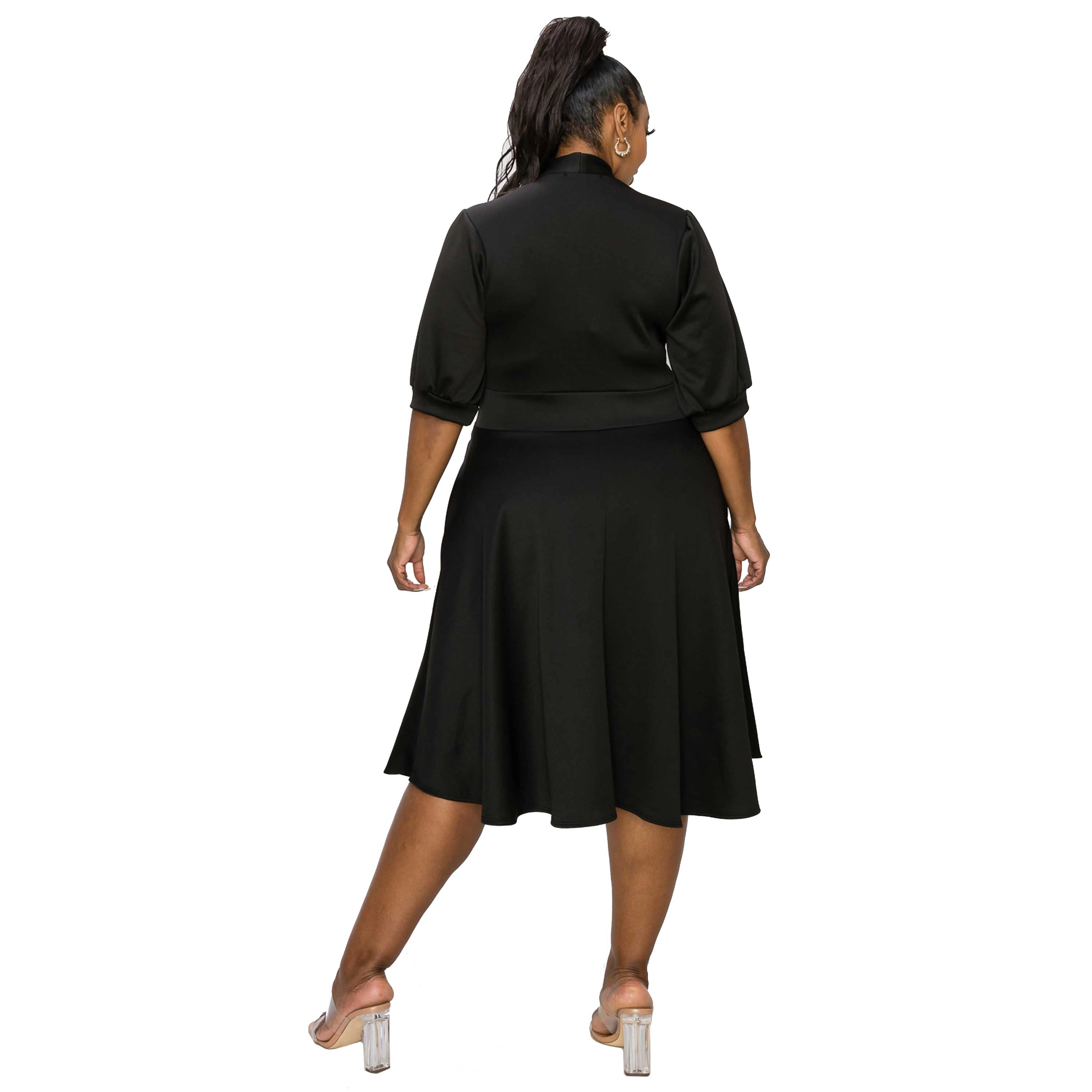 L I V D Women's Plus Carina Donna Fit & Flare Pocket Dress