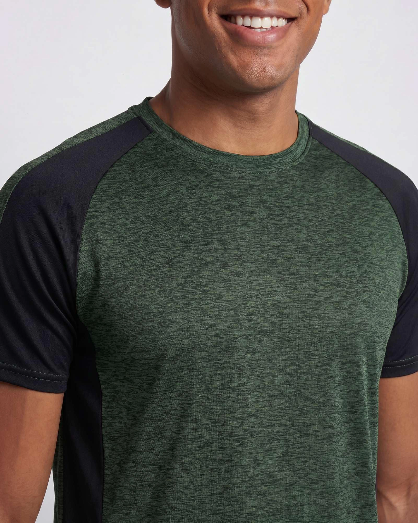 PIGFDK 5 Pack Men's Dry Fit Workout Crew Neck Athletic Gym Running Tees