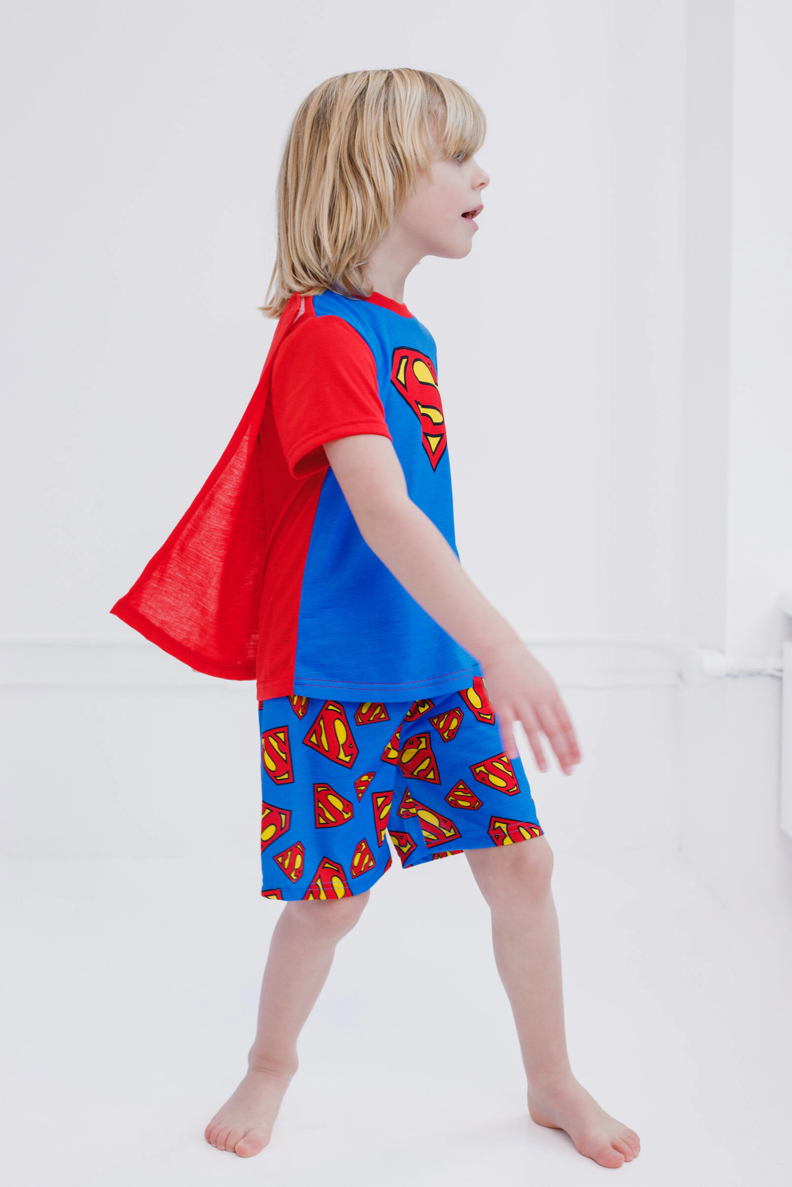 DC Comics Justice League Boys' Cosplay Pajama Shirt and Shorts Set with Cape